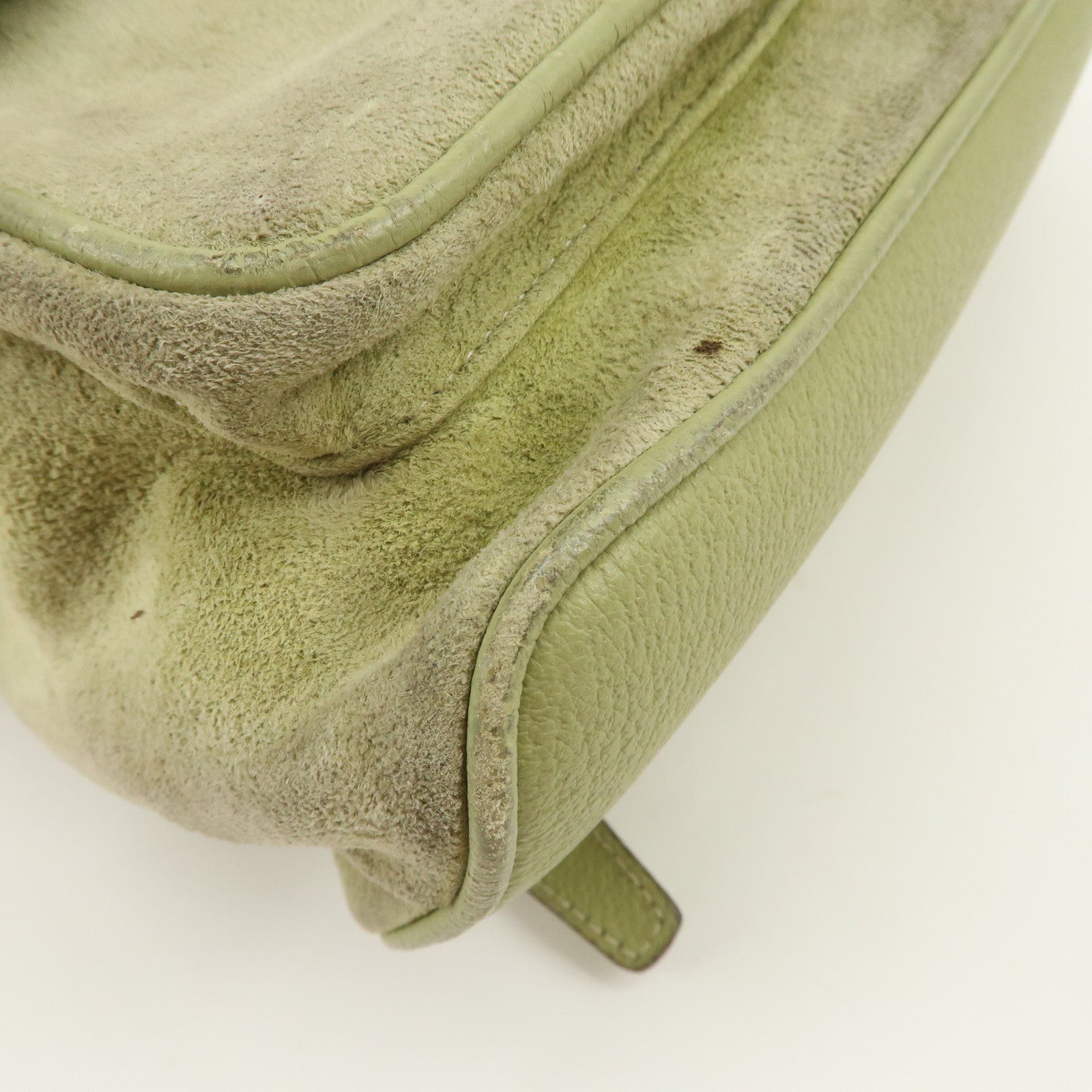 GUCCI Bamboo Suede Leather Ruck Sack Back Pack Green 003.58.0016