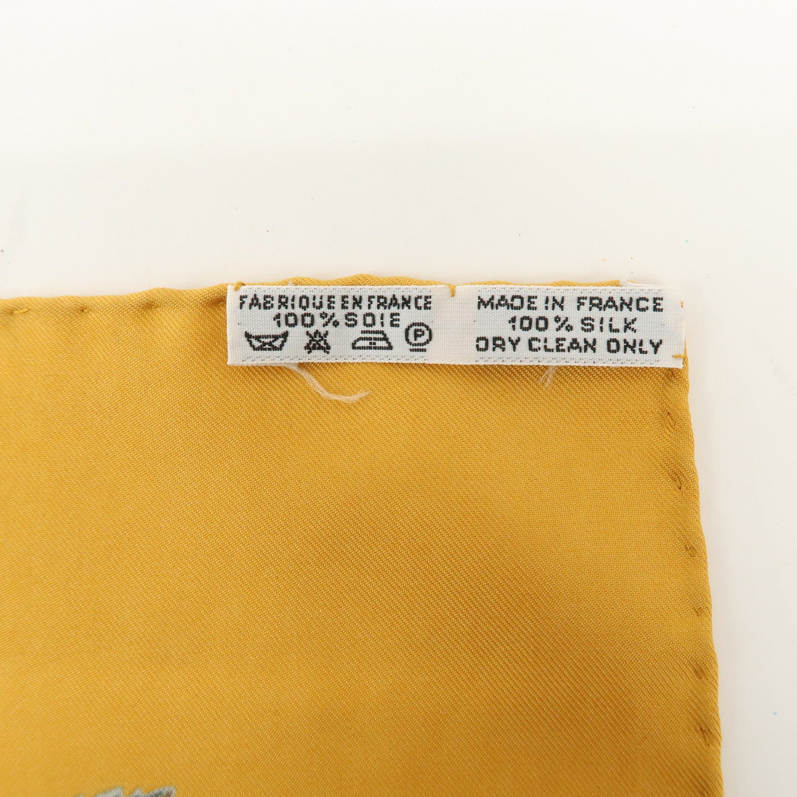 HERMES Carre 90 Silk 100% Scarf  l'ARBRE de SOiE Orange Green Used