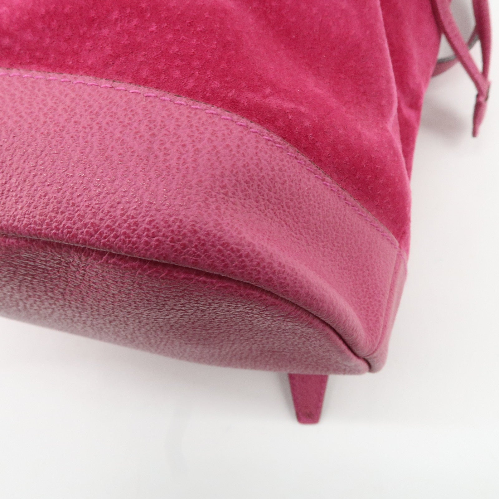 GUCCI Bamboo Suede Leather Back Pack Pink 003.2855.0043 Used
