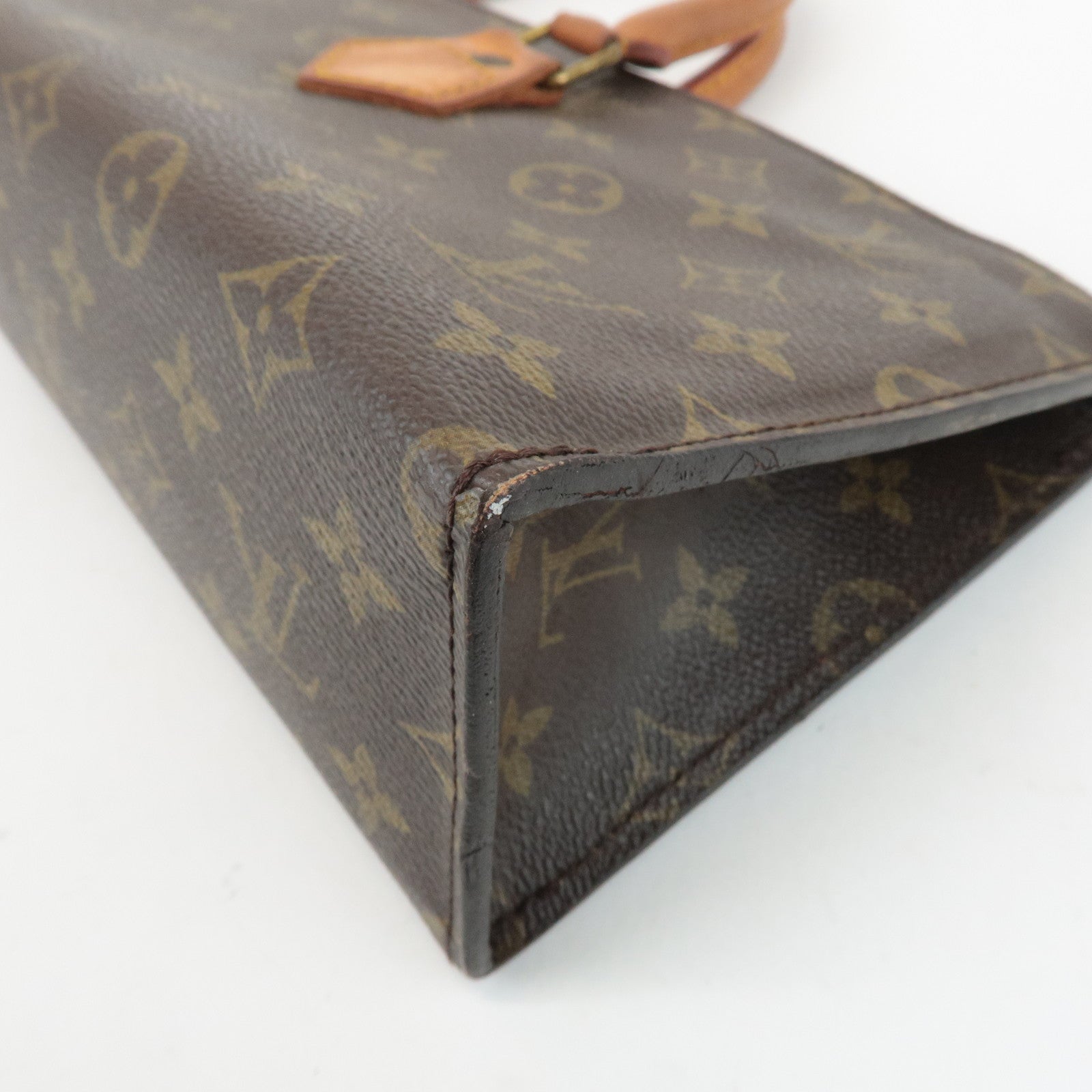 Louis Vuitton Monogram Sac Triangle Hand Bag Brown M51360 Used