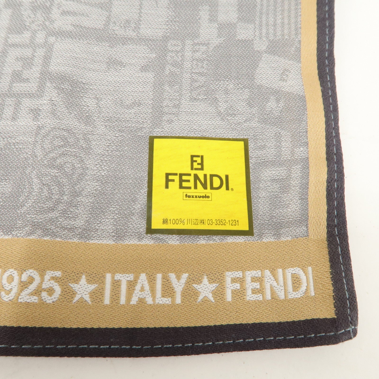 FENDI Set of 5 Cotton 100% Multi-color Handkerchief