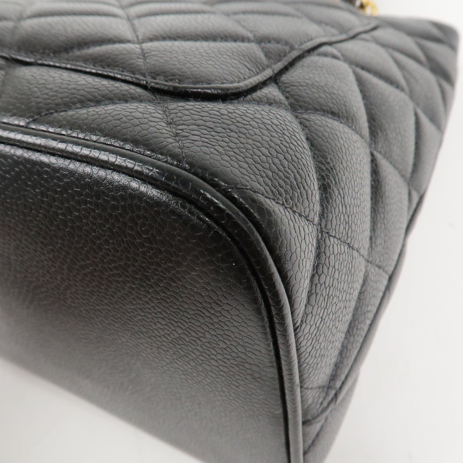 CHANEL Matelasse Caviar Skin Medalion Tote Bag Hand Bag A01804 Used