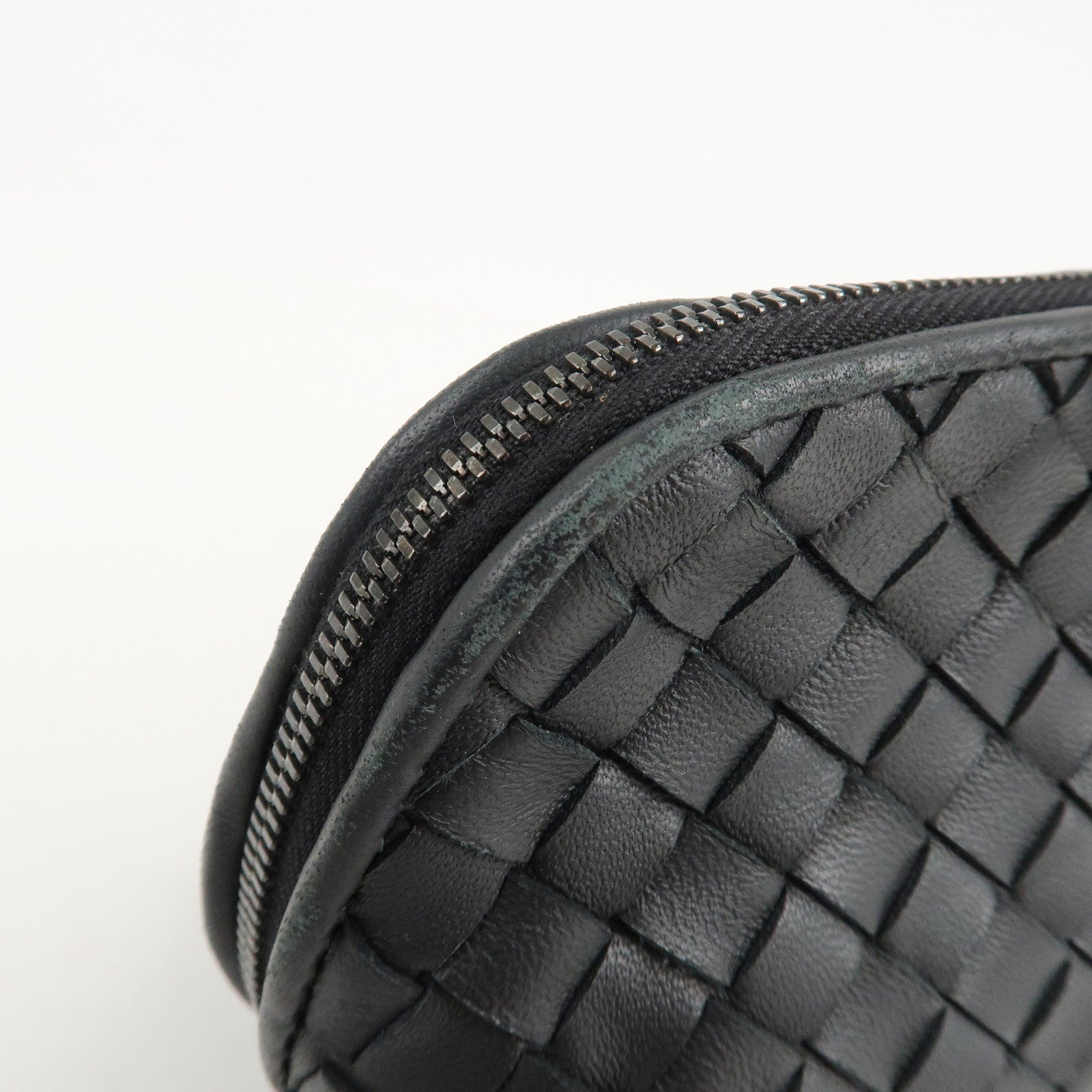 BOTTEGA VENETA Intrecciato Leather Pouch Cosmetic Pouch Black