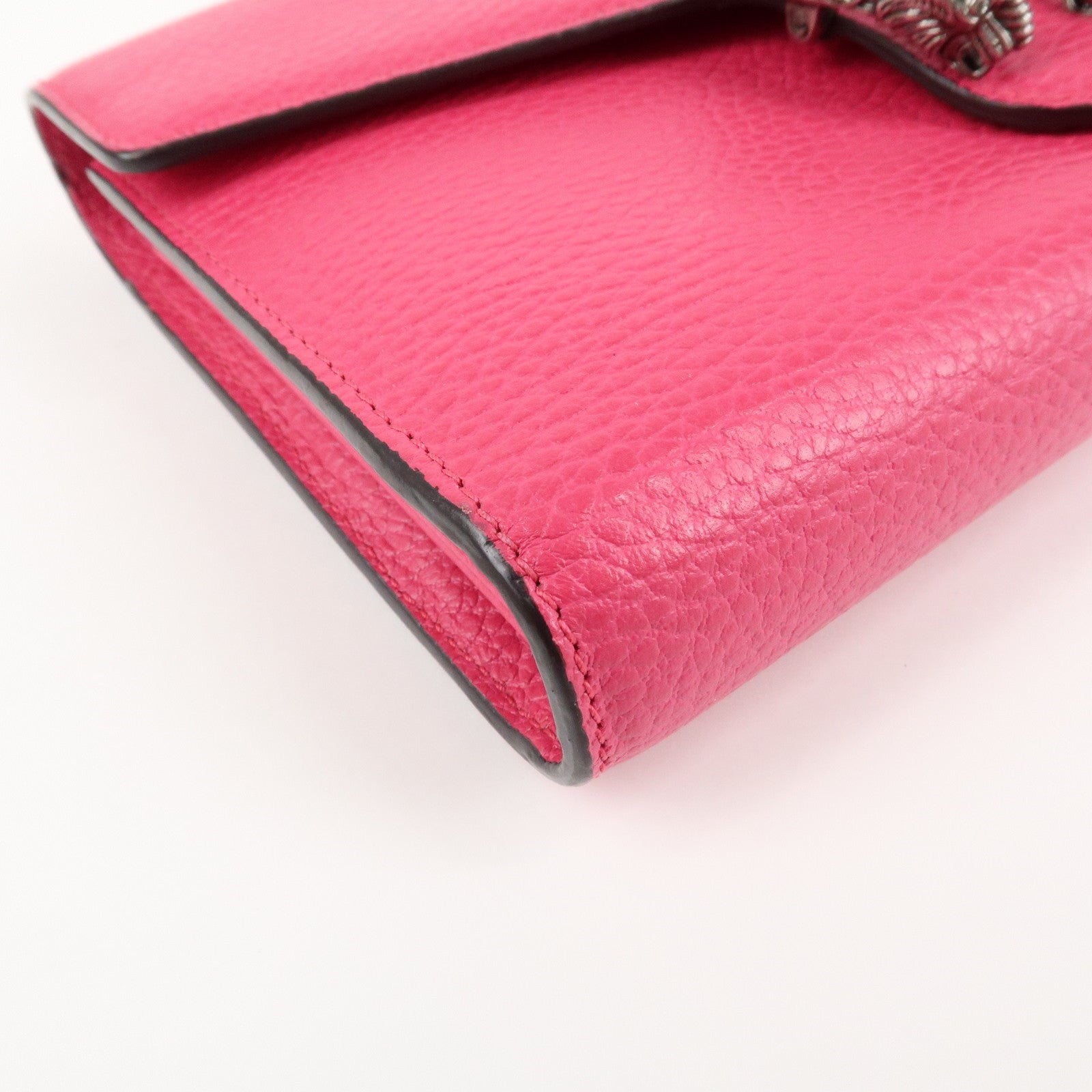 GUCCI Dionysus Leather Chain Shoulder Bag Pink 401231 Used