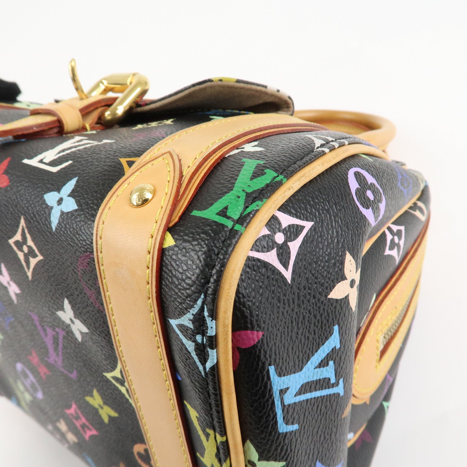Louis Vuitton Monogram Multicolor Priscilla Hand Bag Noir M40097 Used