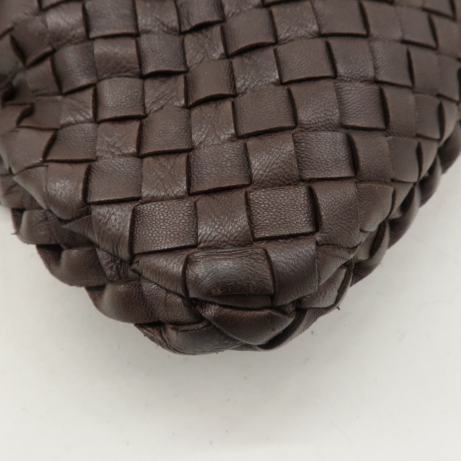 BOTTEGA VENETA Intrecciato Hobo Leather Shoulder Bag Brown 115654