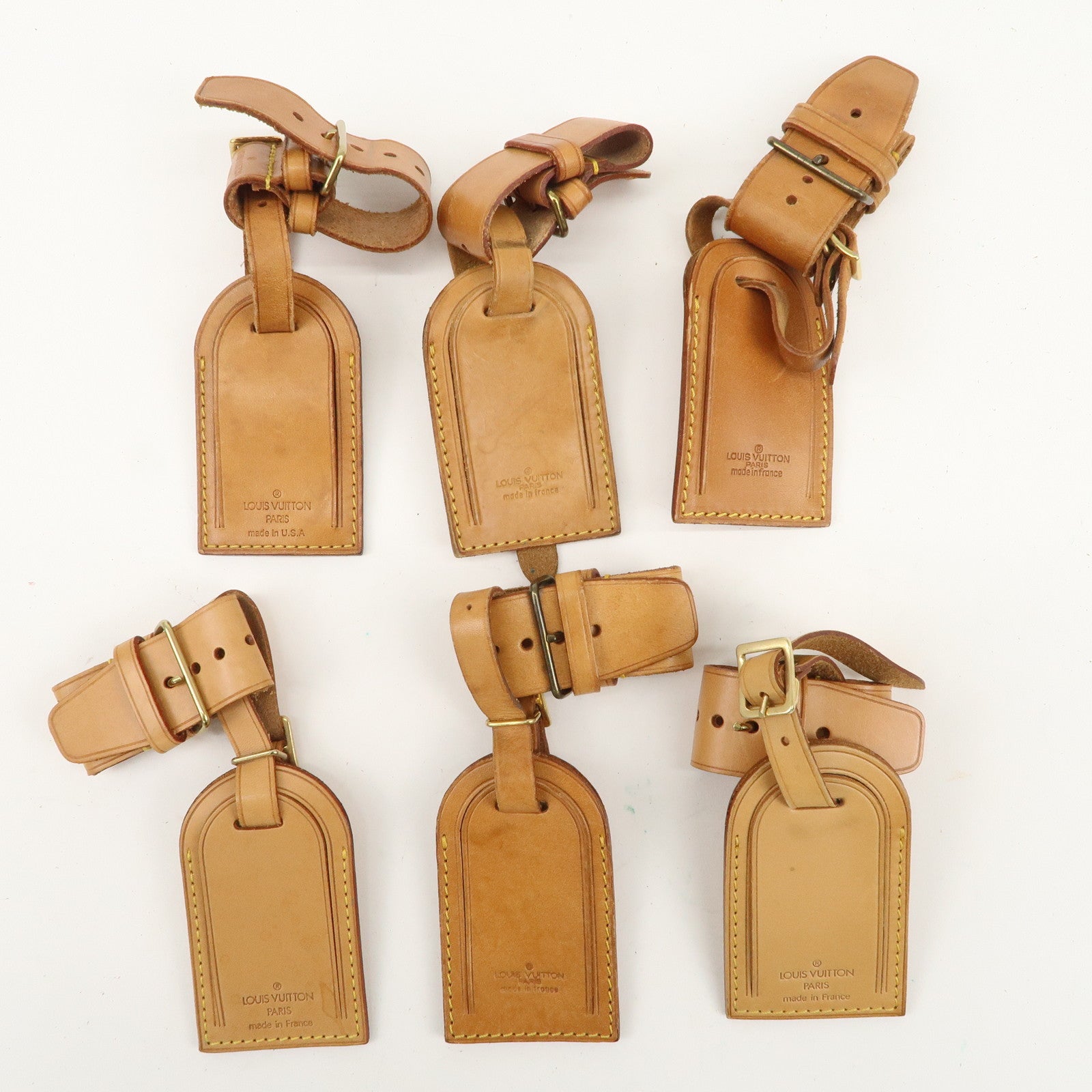 Louis Vuitton Set of 20 Leather Name Tag & Poignet Natural Used