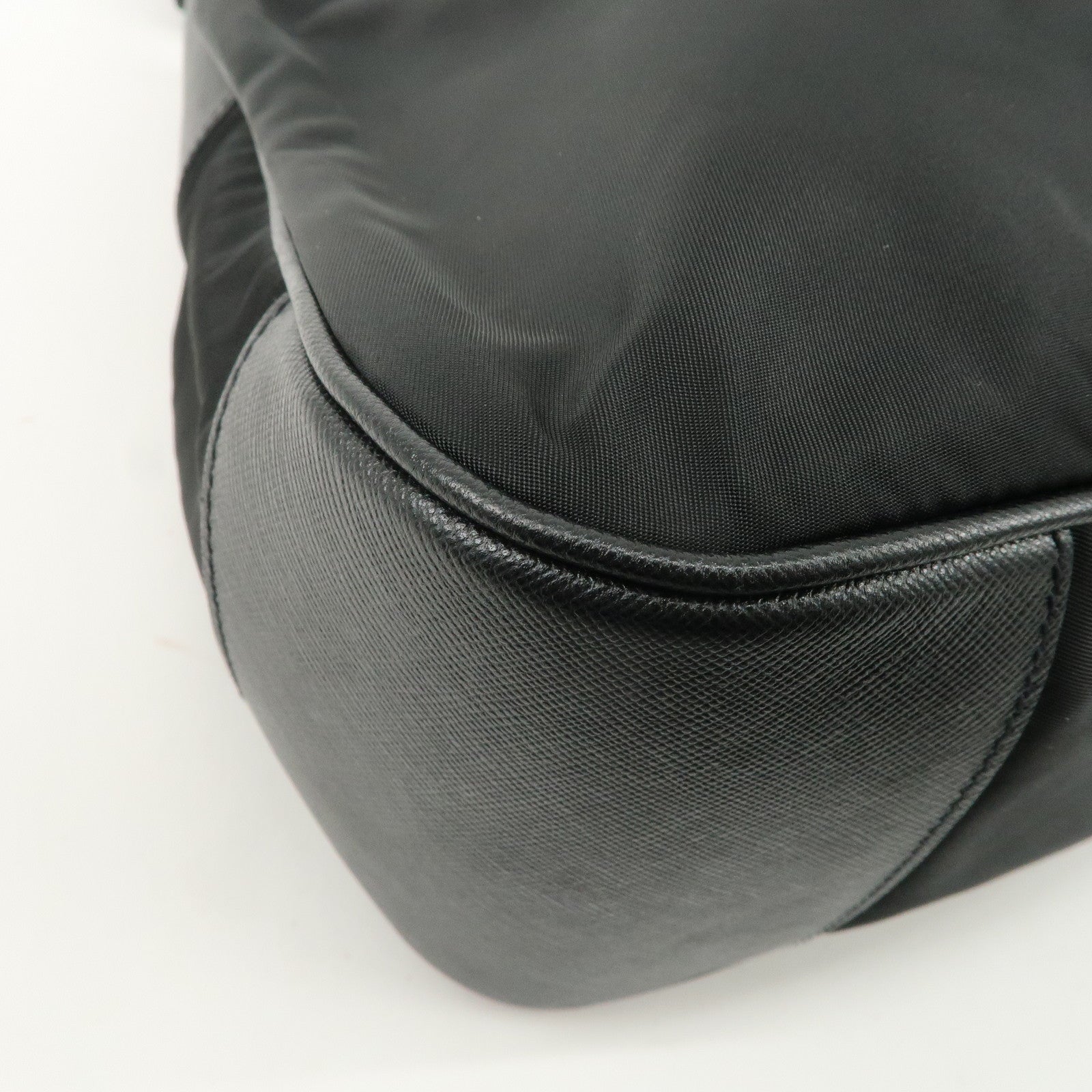 PRADA Nylon Leather Shoulder Bag Black BR2585 Used