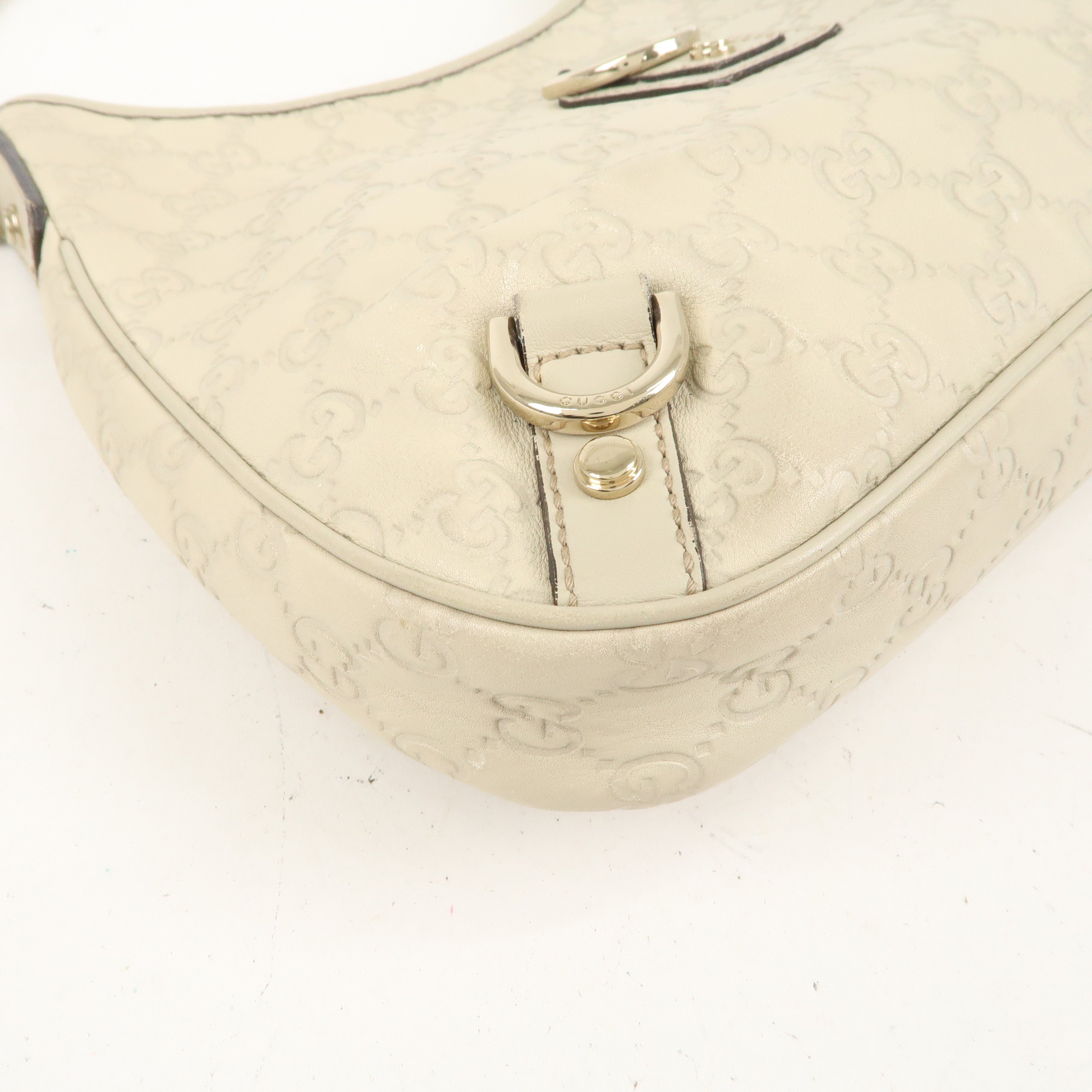 GUCCI Abbey Guccissima Leather Shoulder Bag Ivory 130738