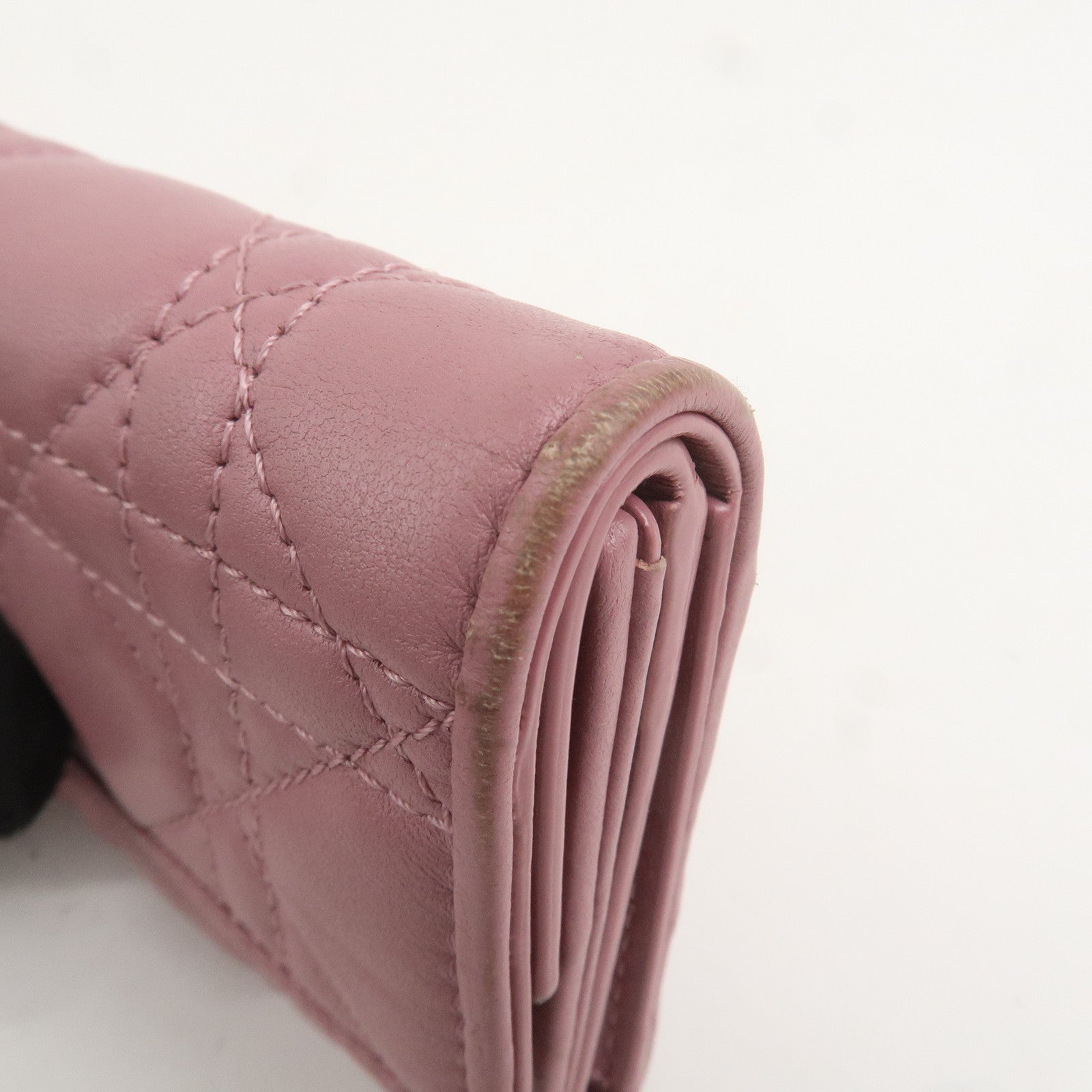 Christian Dior Cannage Leather Lotus Wallet Pink