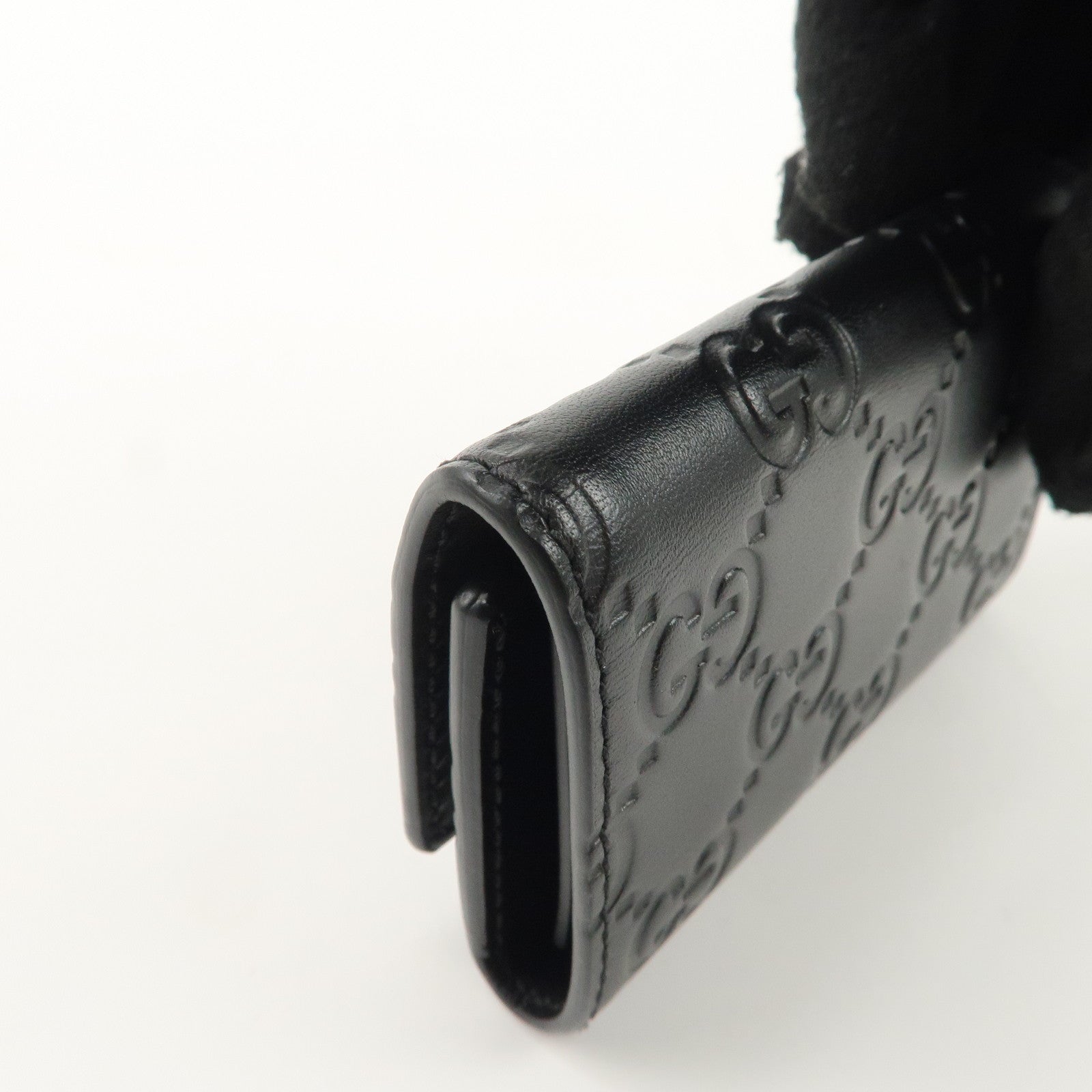 GUCCI Guccissima Leather 6 Rings Key Case Key Holder Black 779824 Used