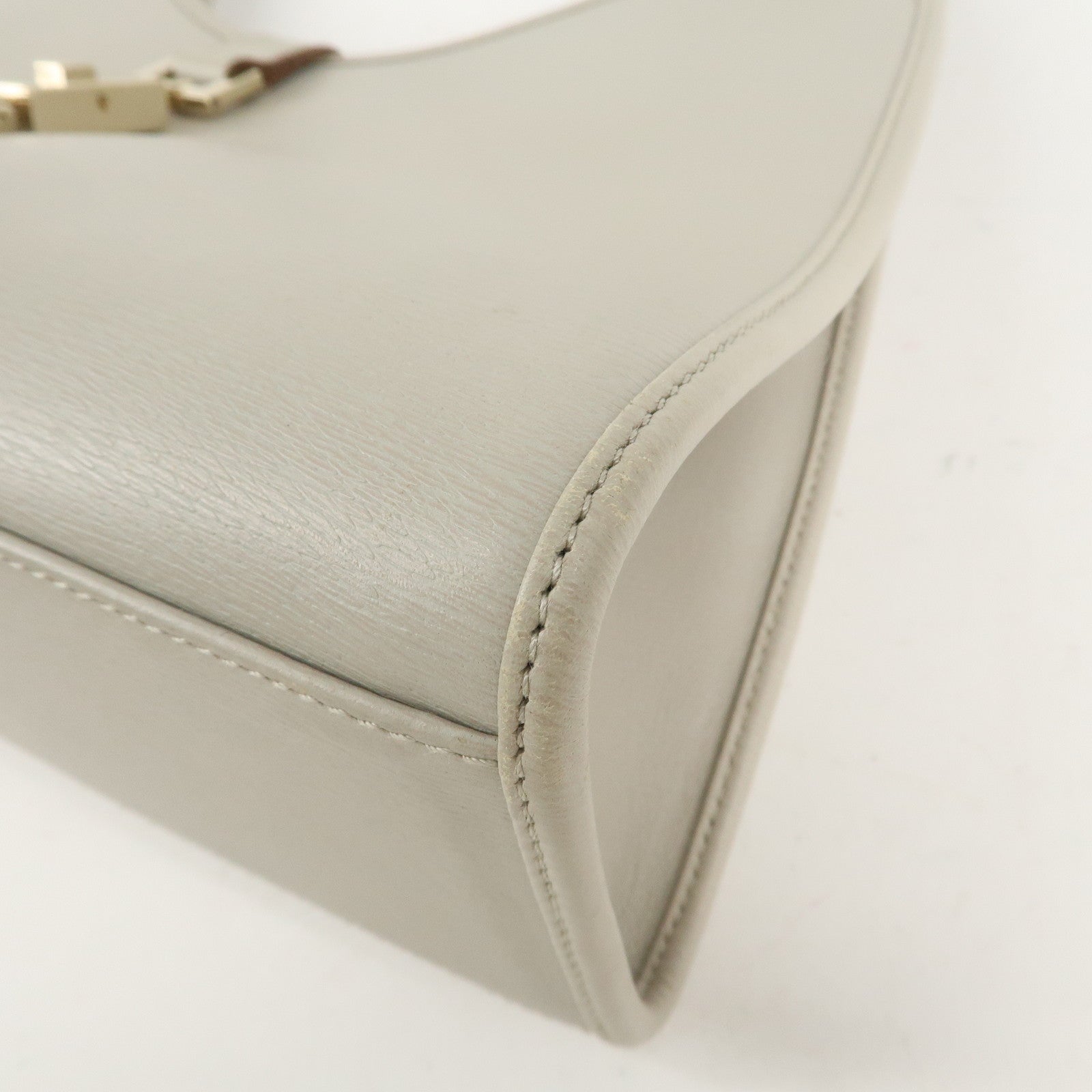 GUCCI Jackie Leather Shoulder Bag Ivory 002.1067 Used