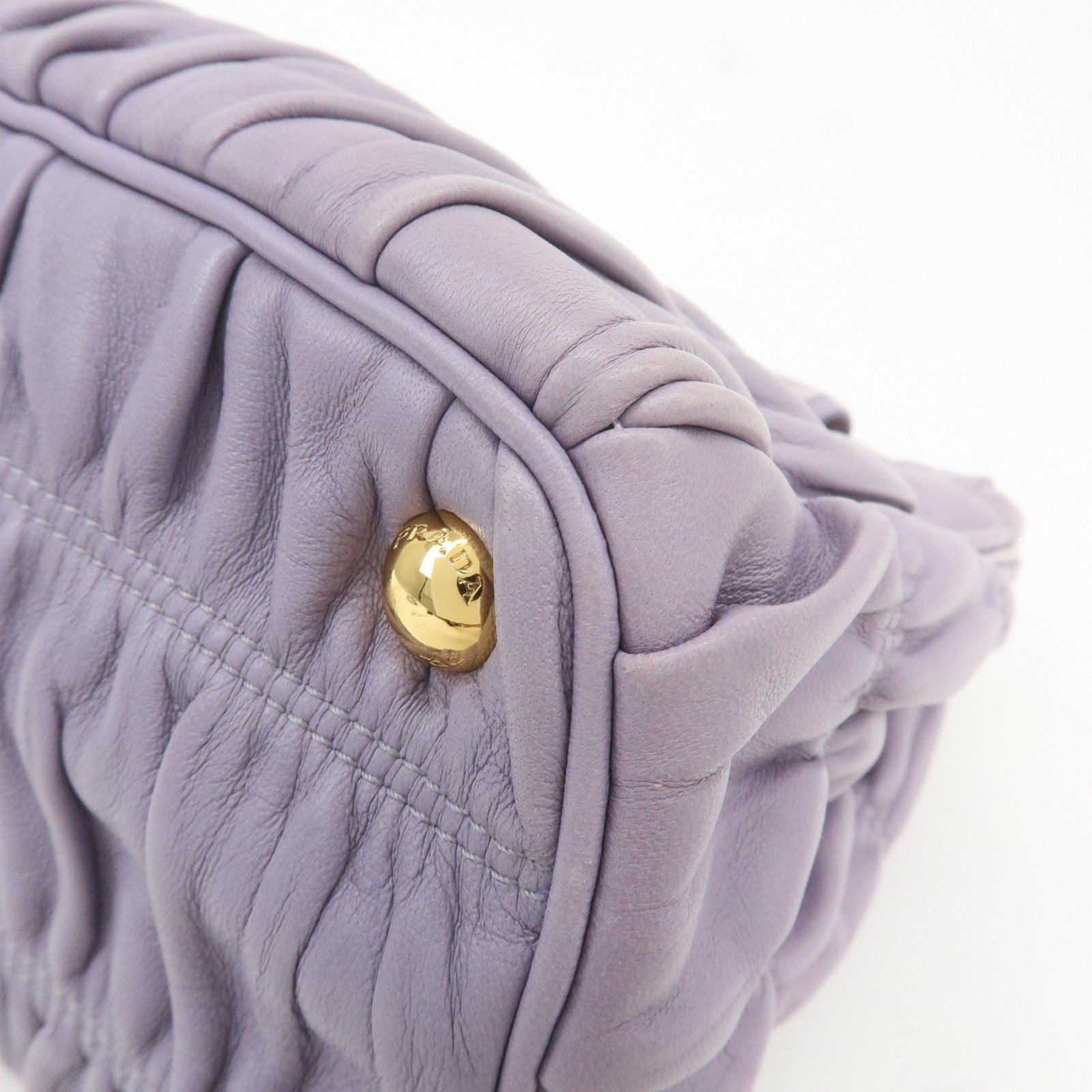 PRADA Leather 2Way Bag Hand Bag Shoulder Bag Lavender BN2393