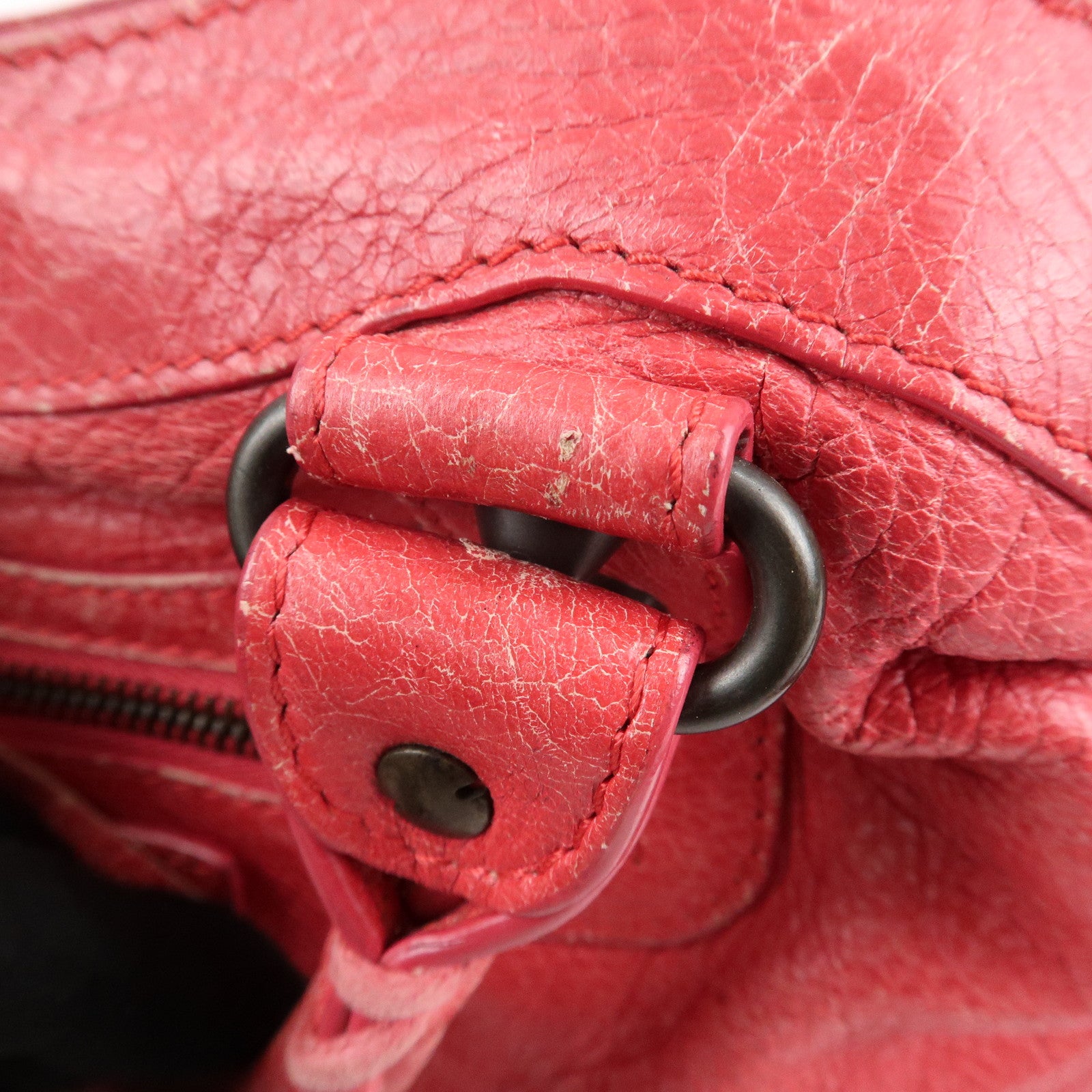 BALENCIAGA The Town Leather 2Way Hand Bag Red 240579 Used