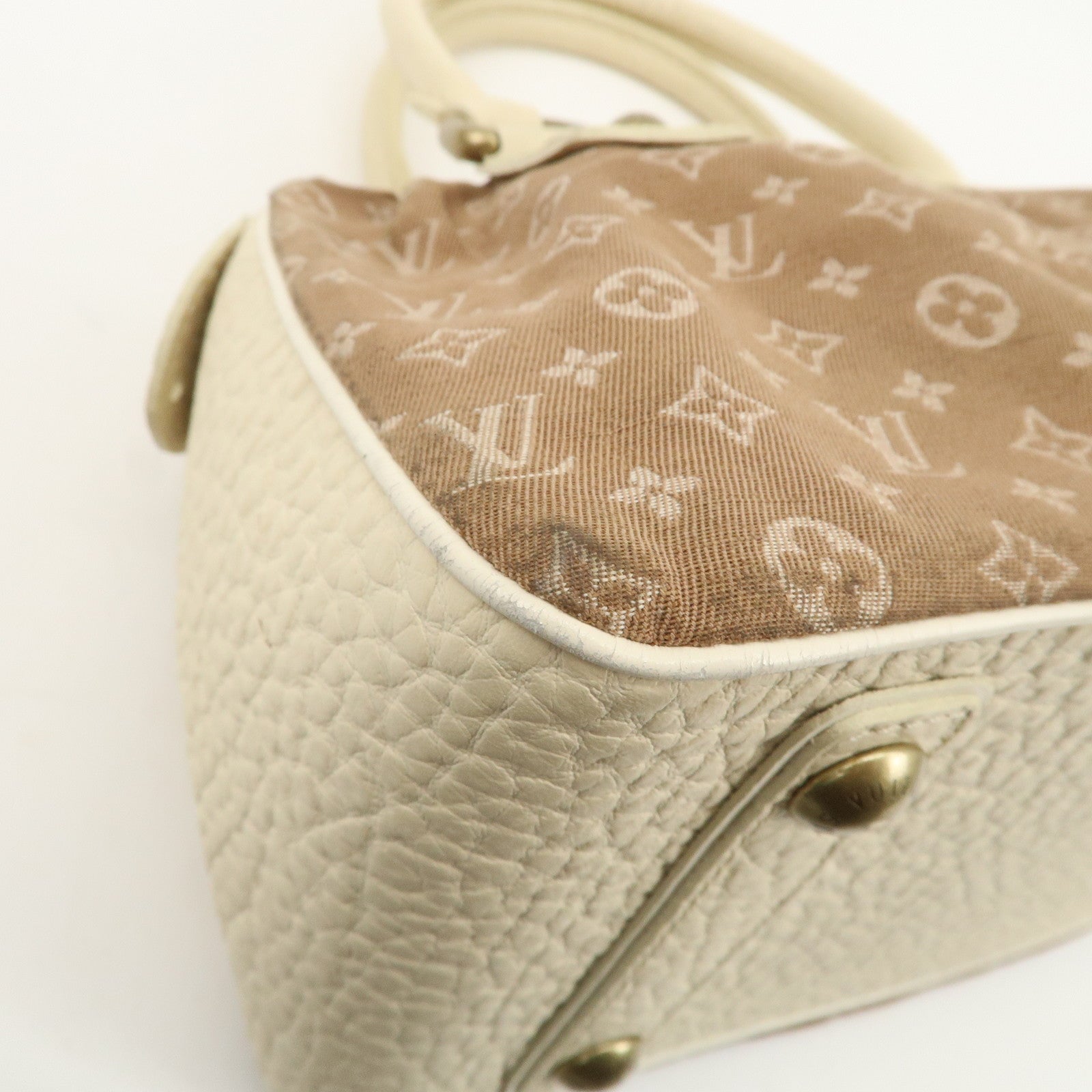 Louis Vuitton Monogram Mini Lin Trapeze PM Hand Bag Caramel M40059 Used