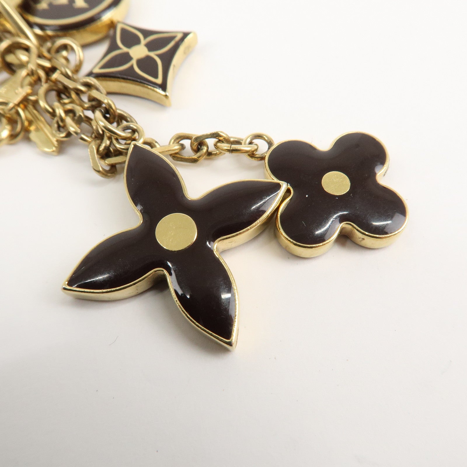 Louis Vuitton Porte Cles Pampille Bag Charm Gold Black M91929 Used