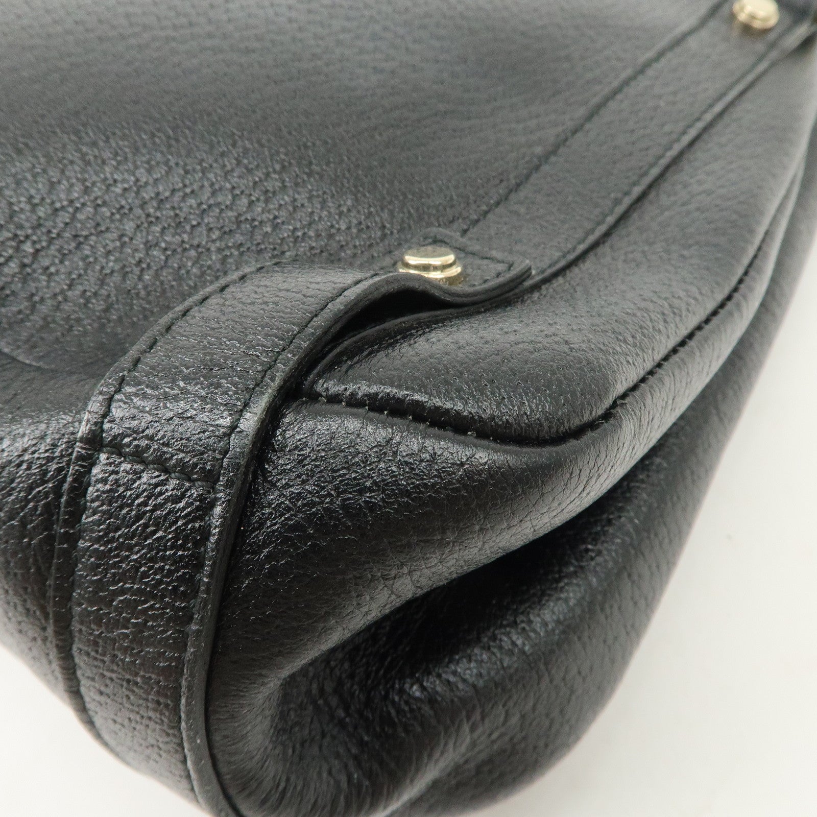 GUCCI Abbey Leather Tote Bag Hand Bag Black 130736 Used