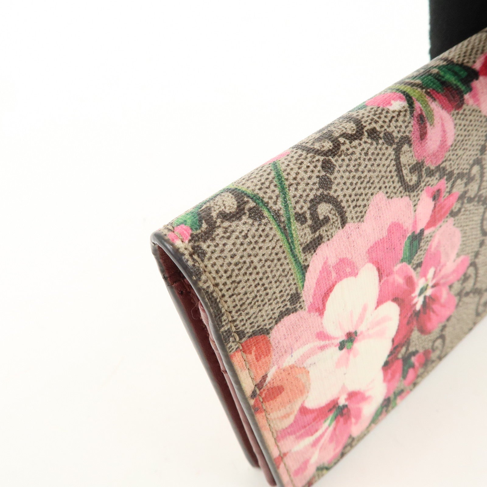 GUCCI GG Blooms GG Supreme Bi-fold Wallet Flowe Print Pink 41088