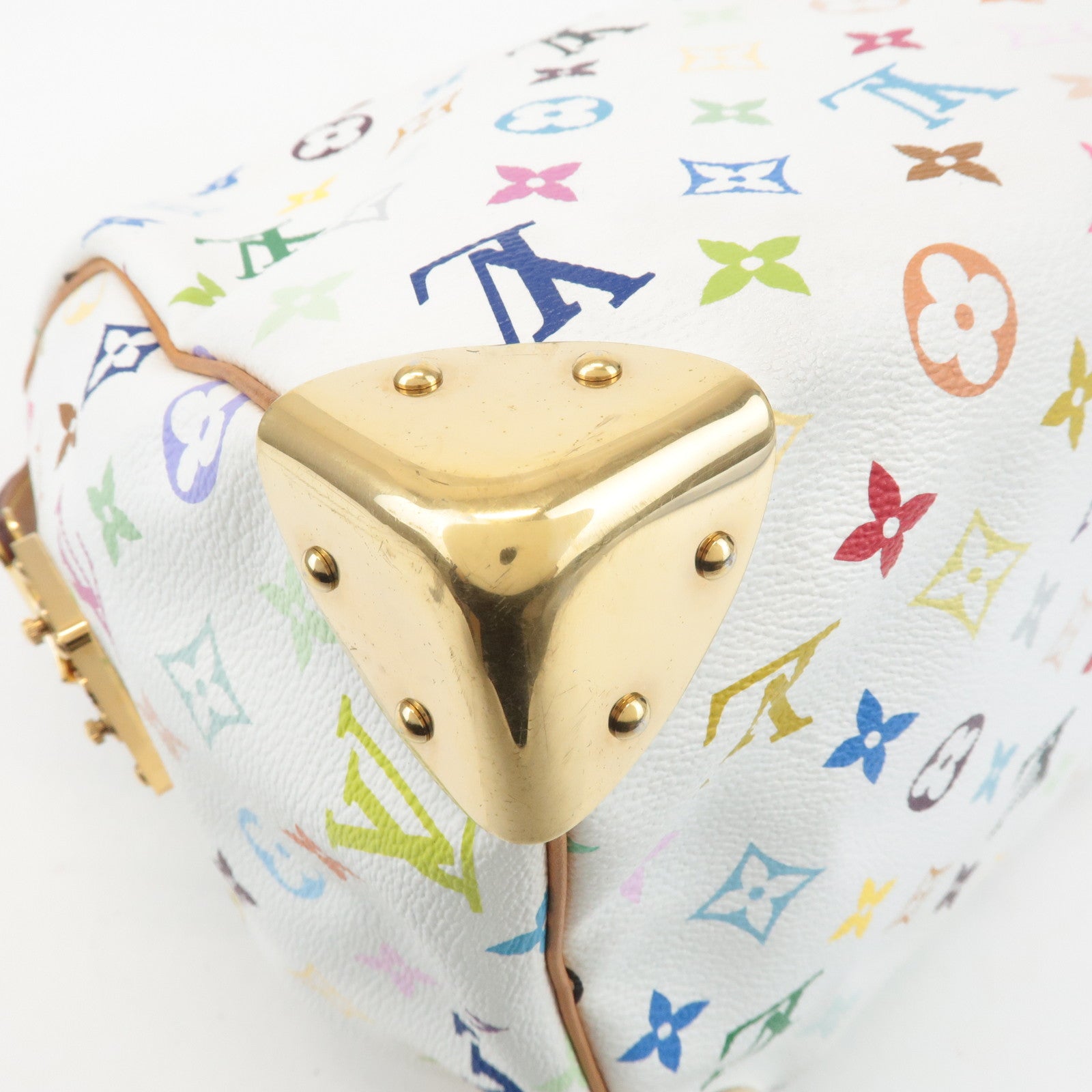 Louis Vuitton Monogram Multicolor Speedy 30 Hand Bag Blanc M92642 Used