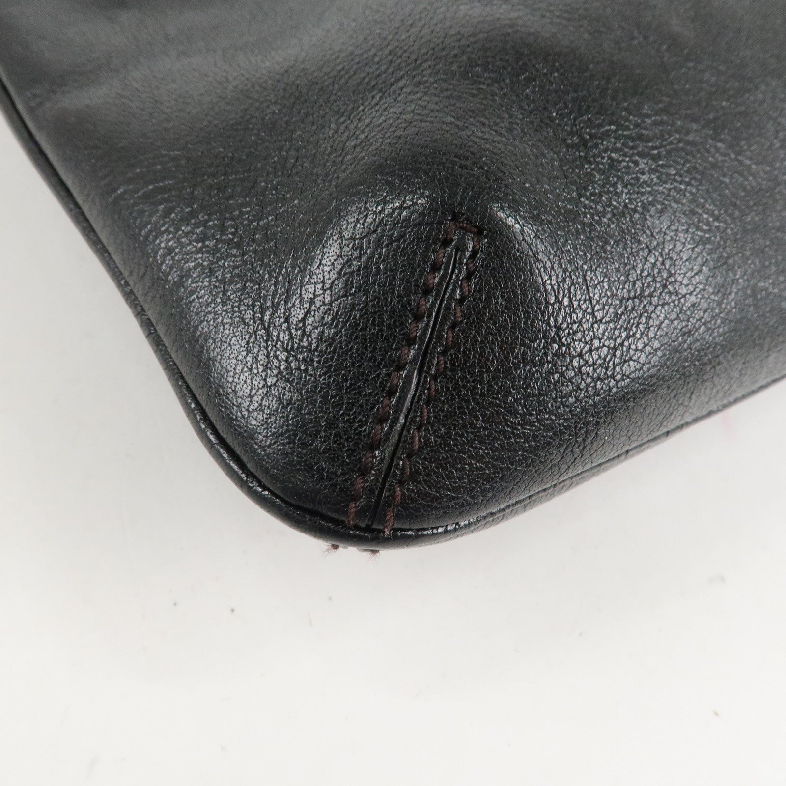 Cartier Leather Shoulder Bag Tote Bag Hand Bag Black Used