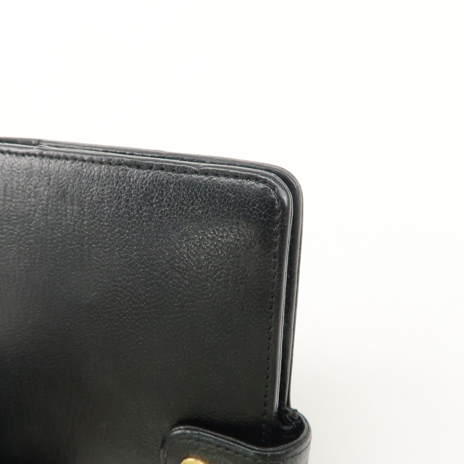 CHANEL COCO Mark Leather Agenda Cover Planner Cover Black Used