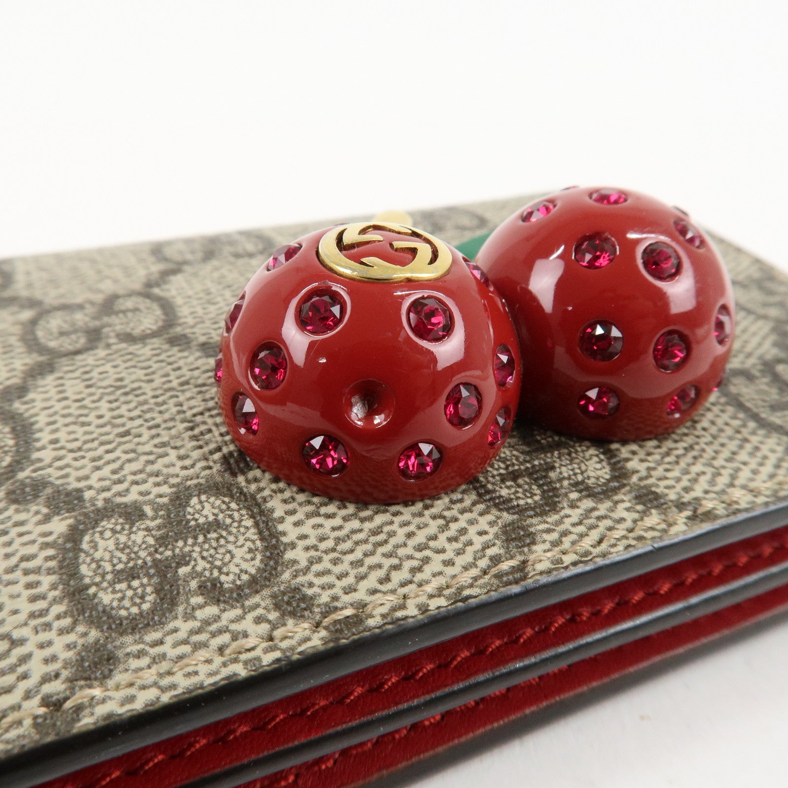 GUCCI Interlocking GG Supreme Plastic Card Case Coin Case Cherry