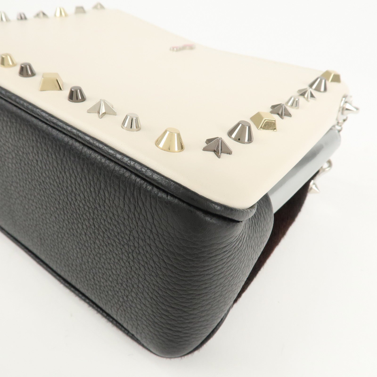 Christian Louboutin Chain Shoulder Bag Red Sole Pony Studs Used