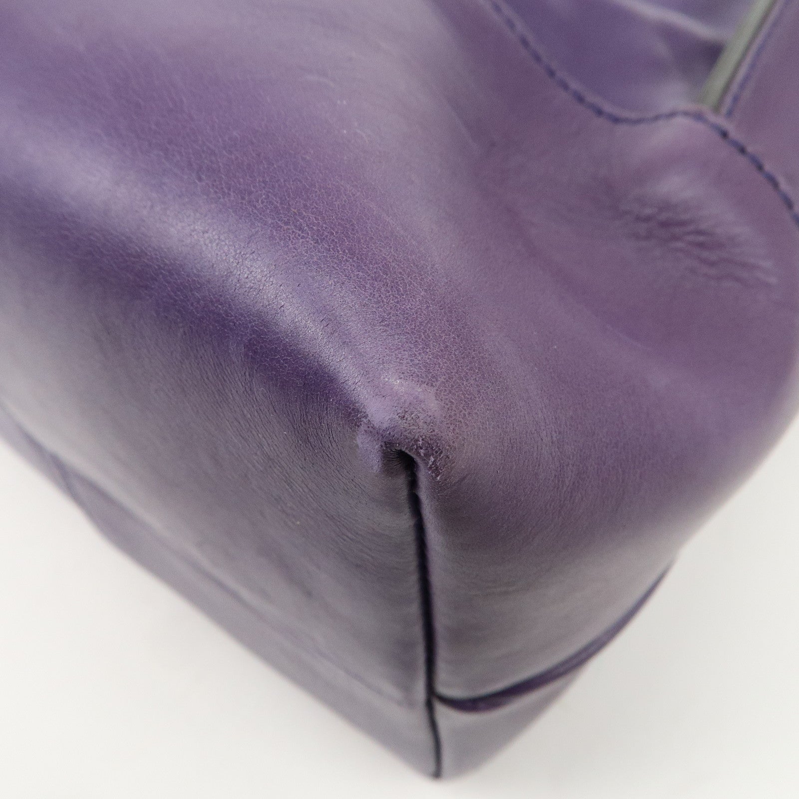 CELINE Leather Boogie Bag Hand Bag Purple Used