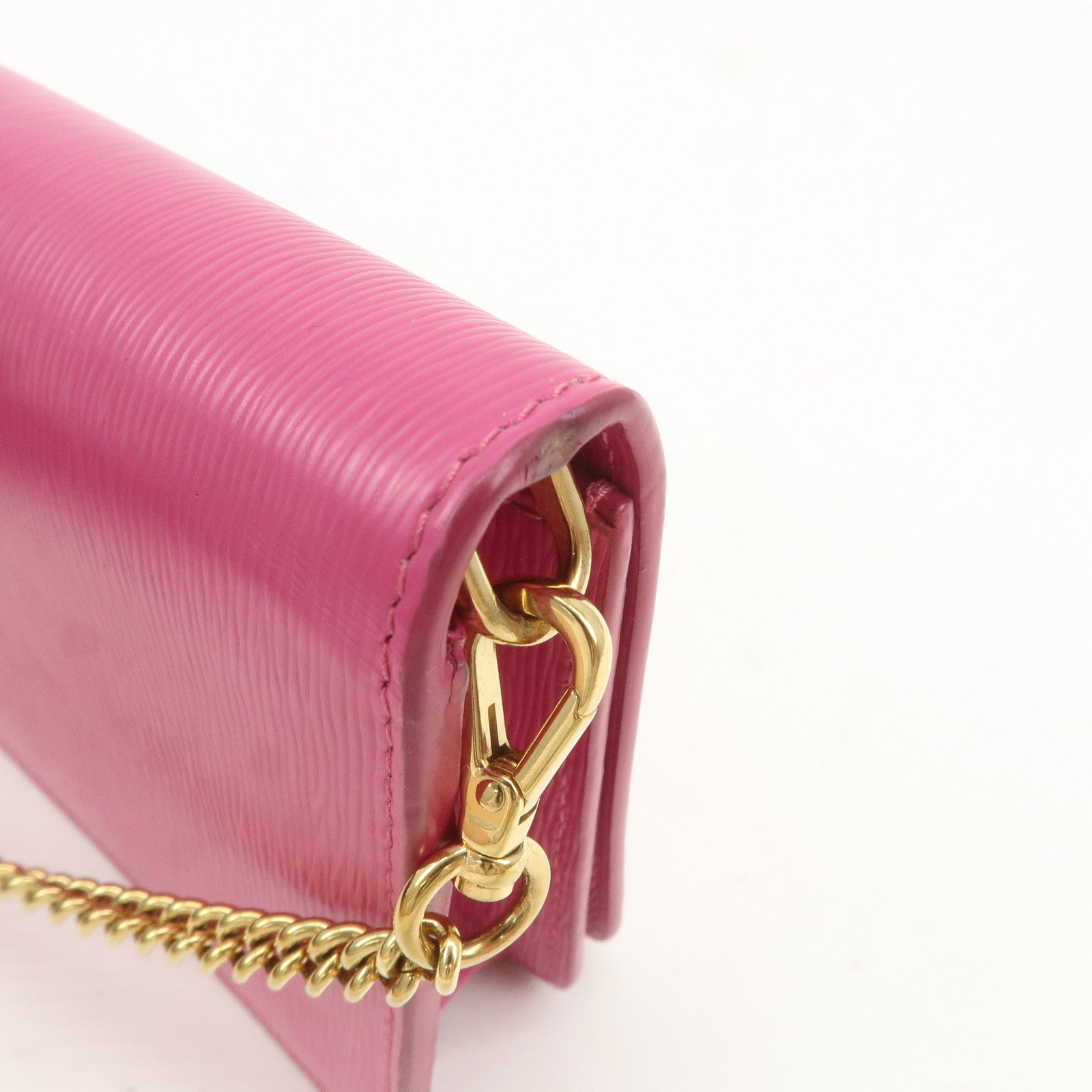 PRADA Leather Chain Wallet ORCHIDEA Pink 1DH044