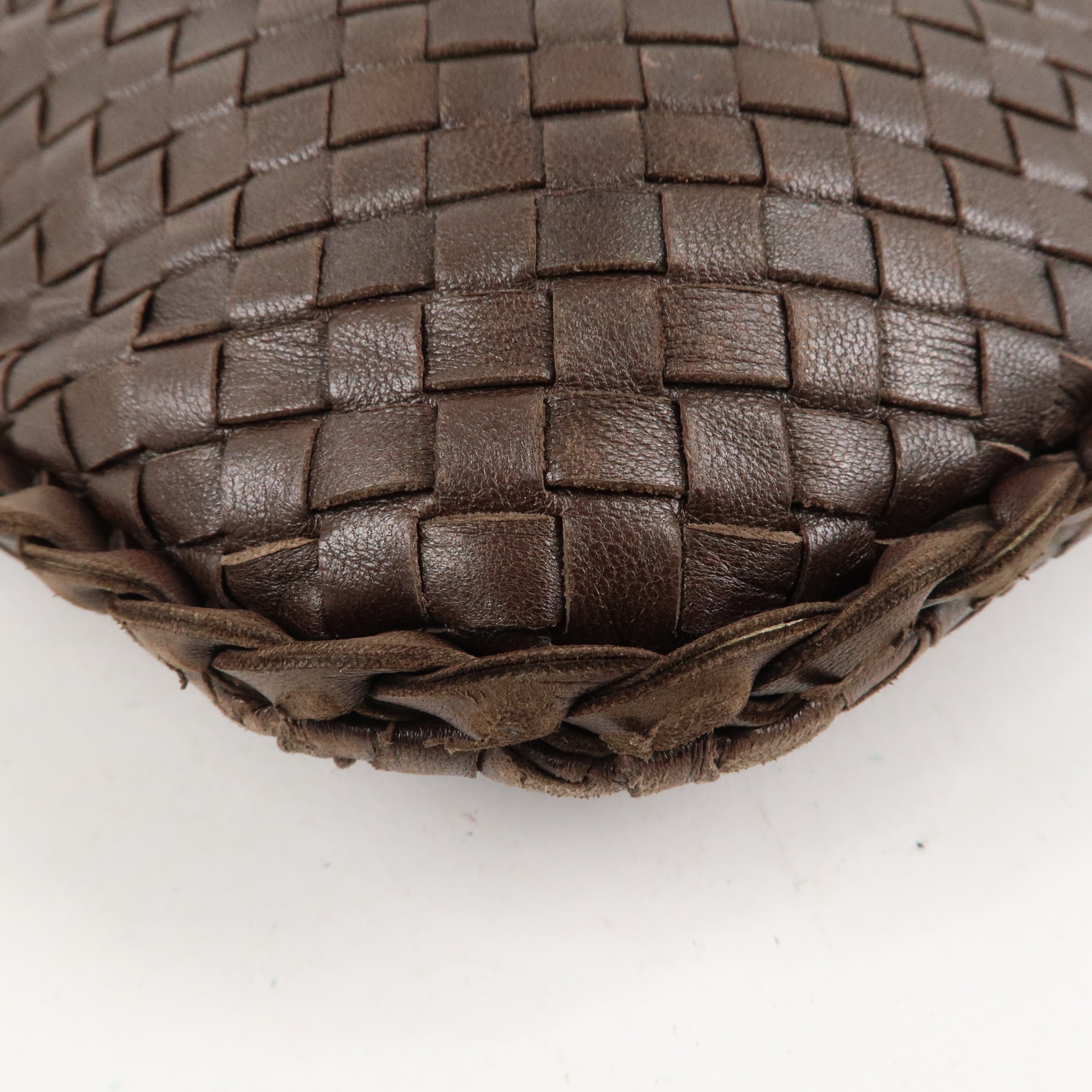 BOTTEGA VENETA Hobo Intrecciato Leather Shoulder Bag Brown 115653