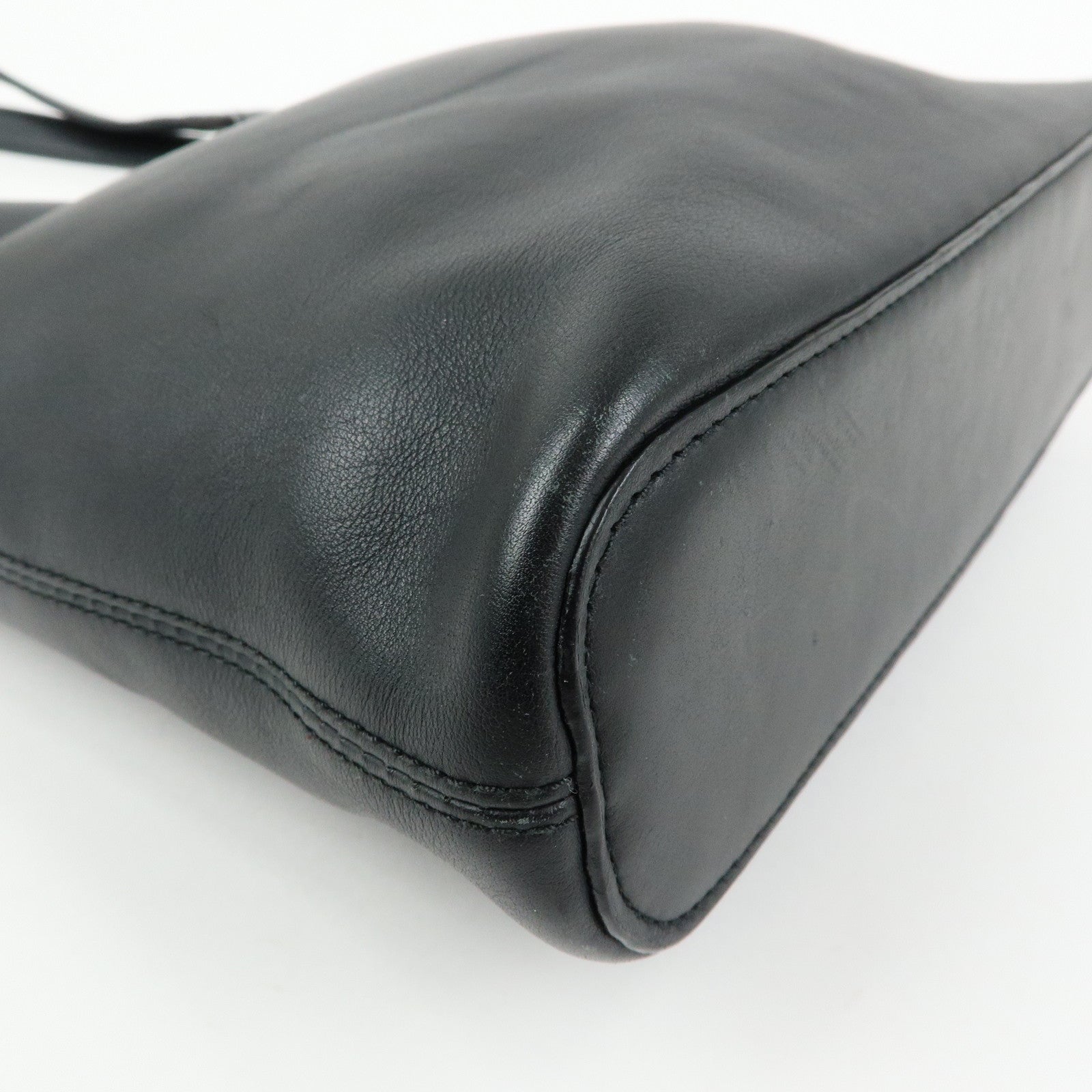 LOEWE Logo Leather Shoulder Bag Hand Bag Black