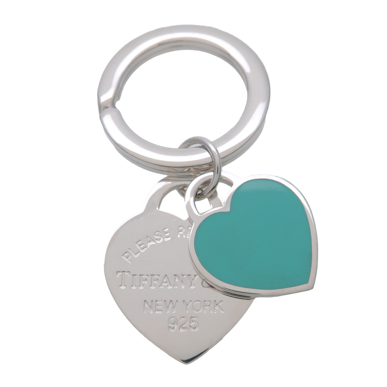 Tiffany & Co Return to Tiffany Heart Tag Key Ring SV925 Silver Blue