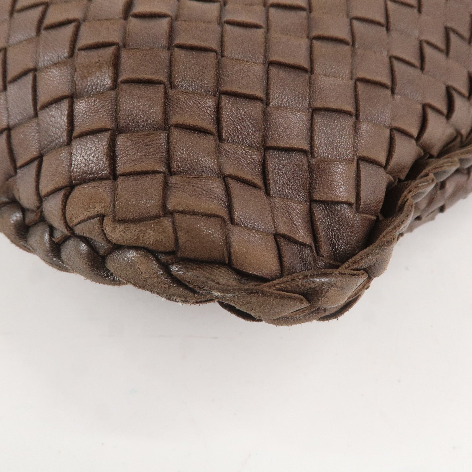 BOTTEGA VENETA Hobo Intrecciato Leather Shoulder Bag Brown 115653