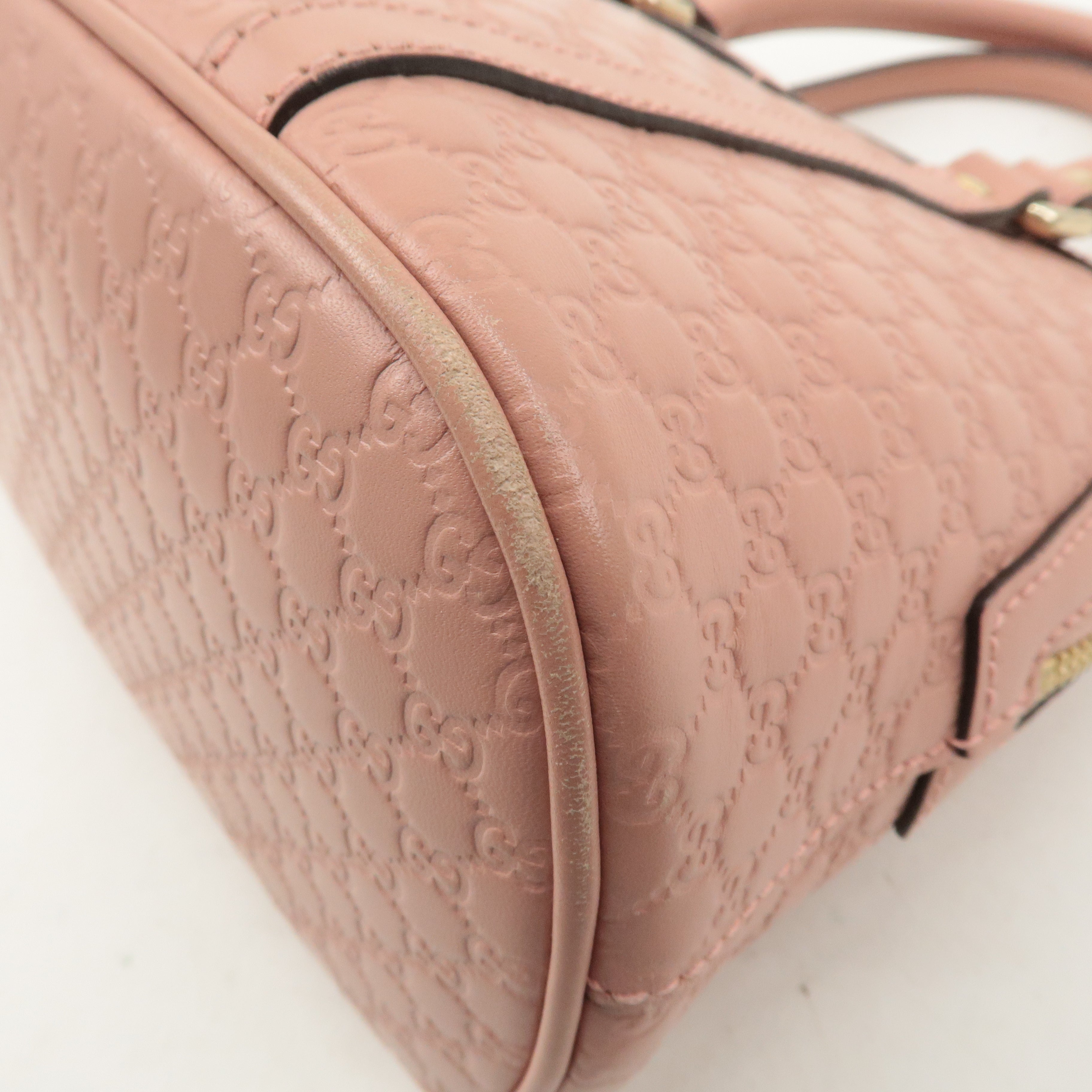 GUCCI Micro Guccissima Leather 2Way Shoulder Hand Bag Pink 449654