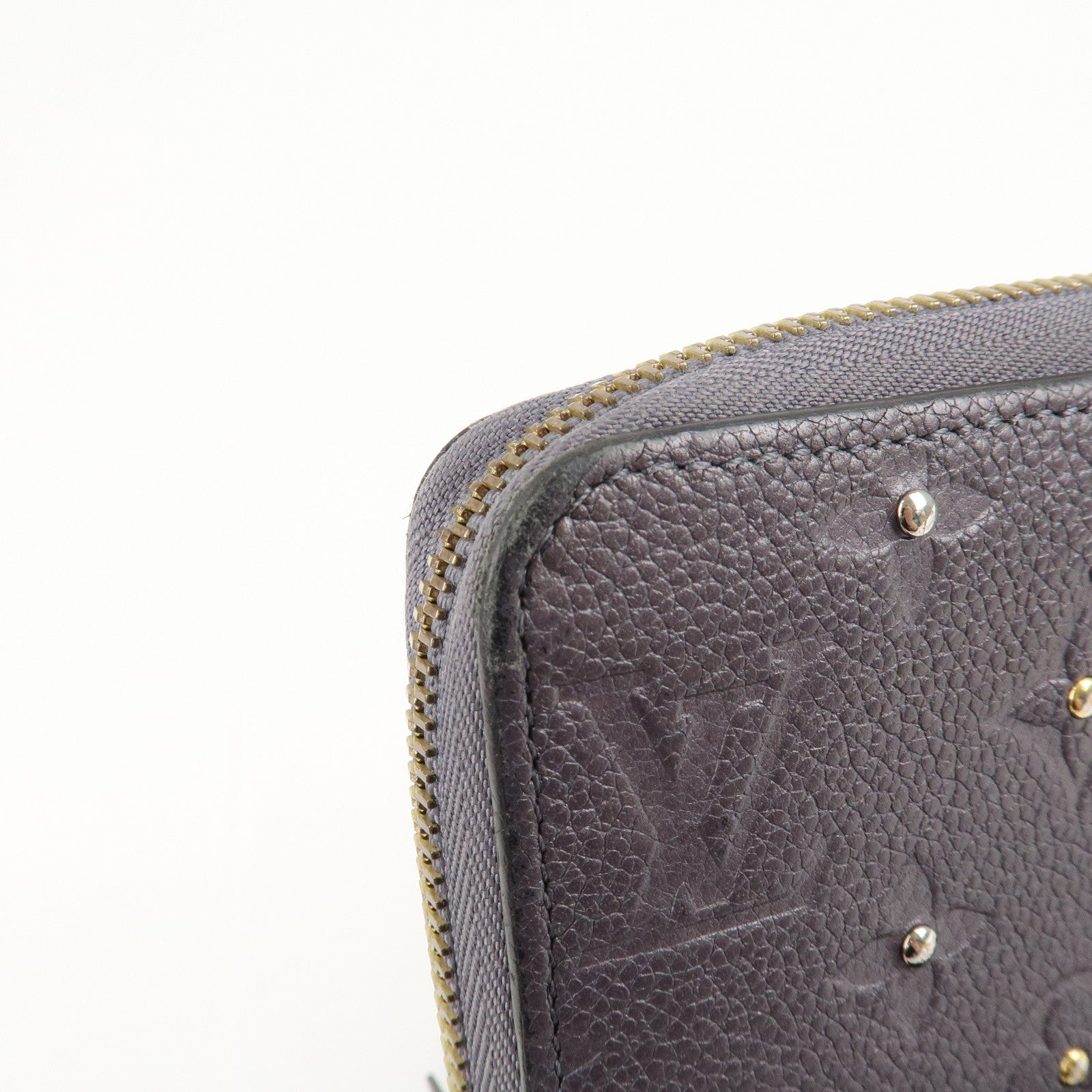 Louis Vuitton Empreinte Zippy Studs Wallet Gris Silver M62209 Used