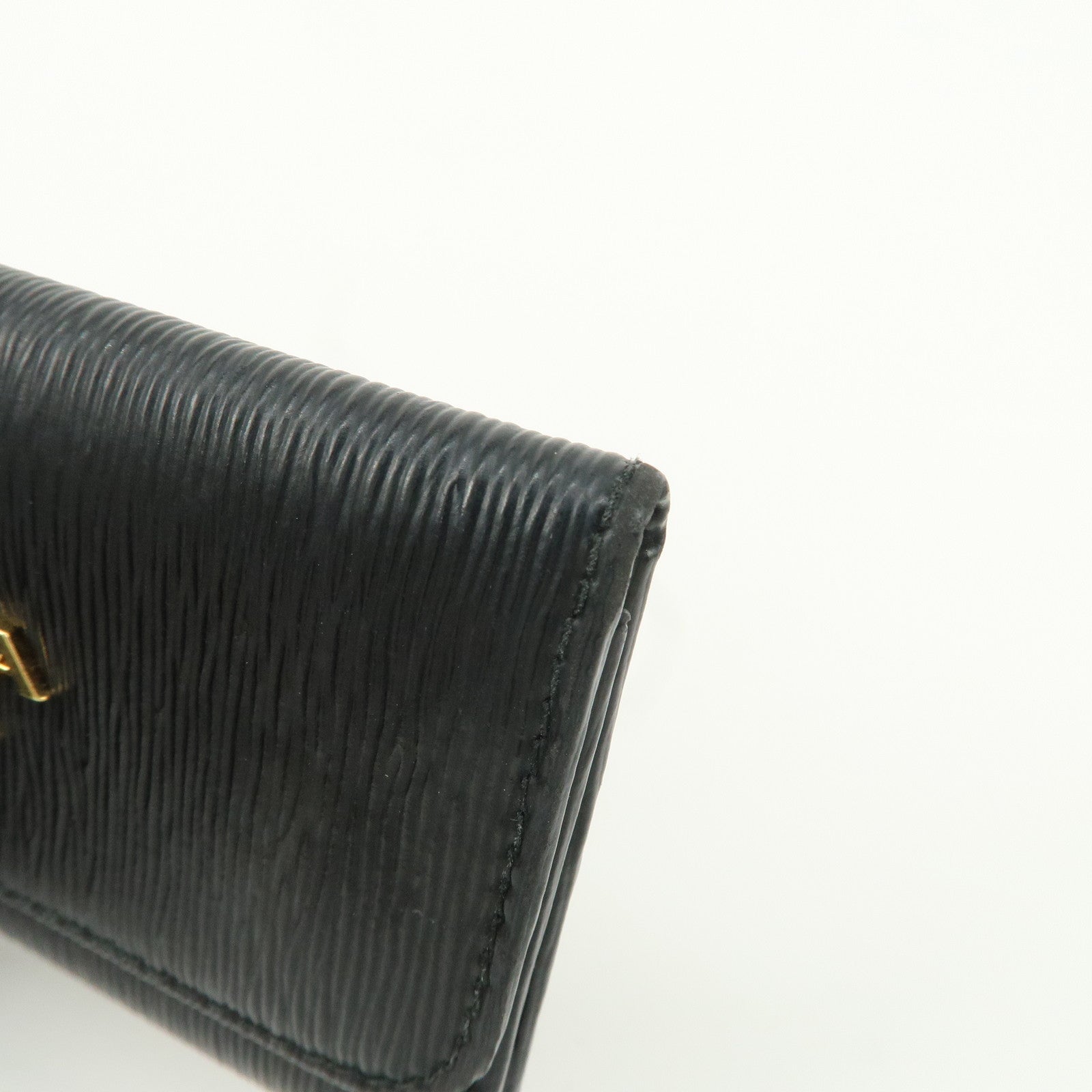 PRADA Leather 6 Key Hook Key Case Key Holder Black Gold HDW