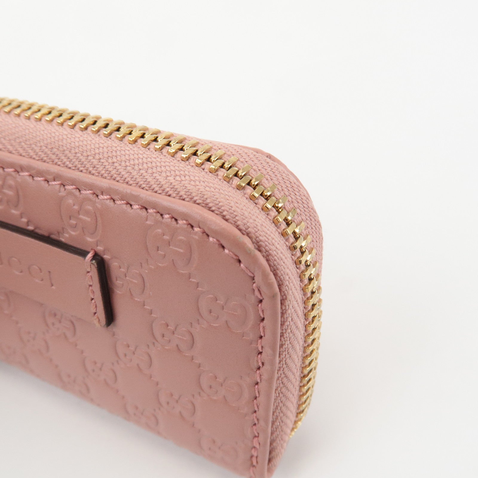 GUCCI Micro Guccissima Leather Mini Coin Case Pink 449896