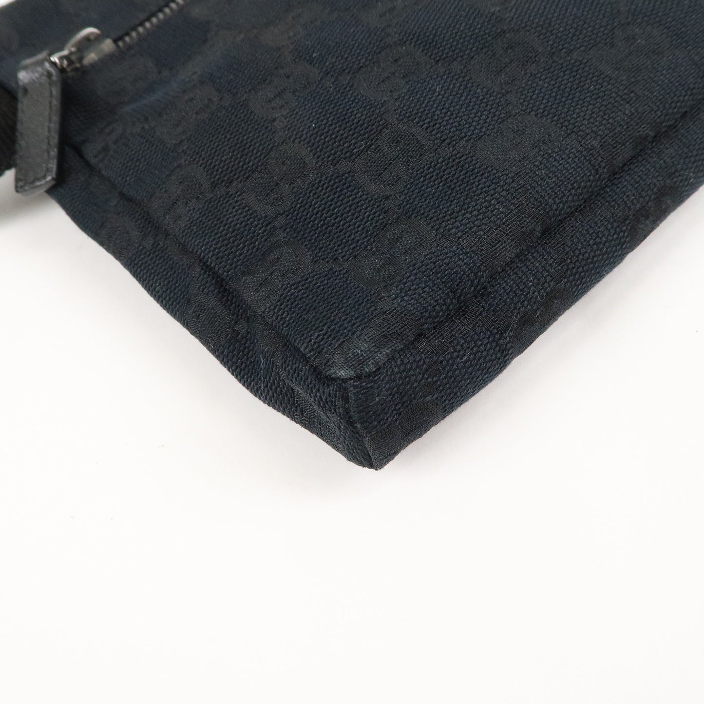 GUCCI GG Canvas Leather Waist Bag Waist Pouch Black 28566