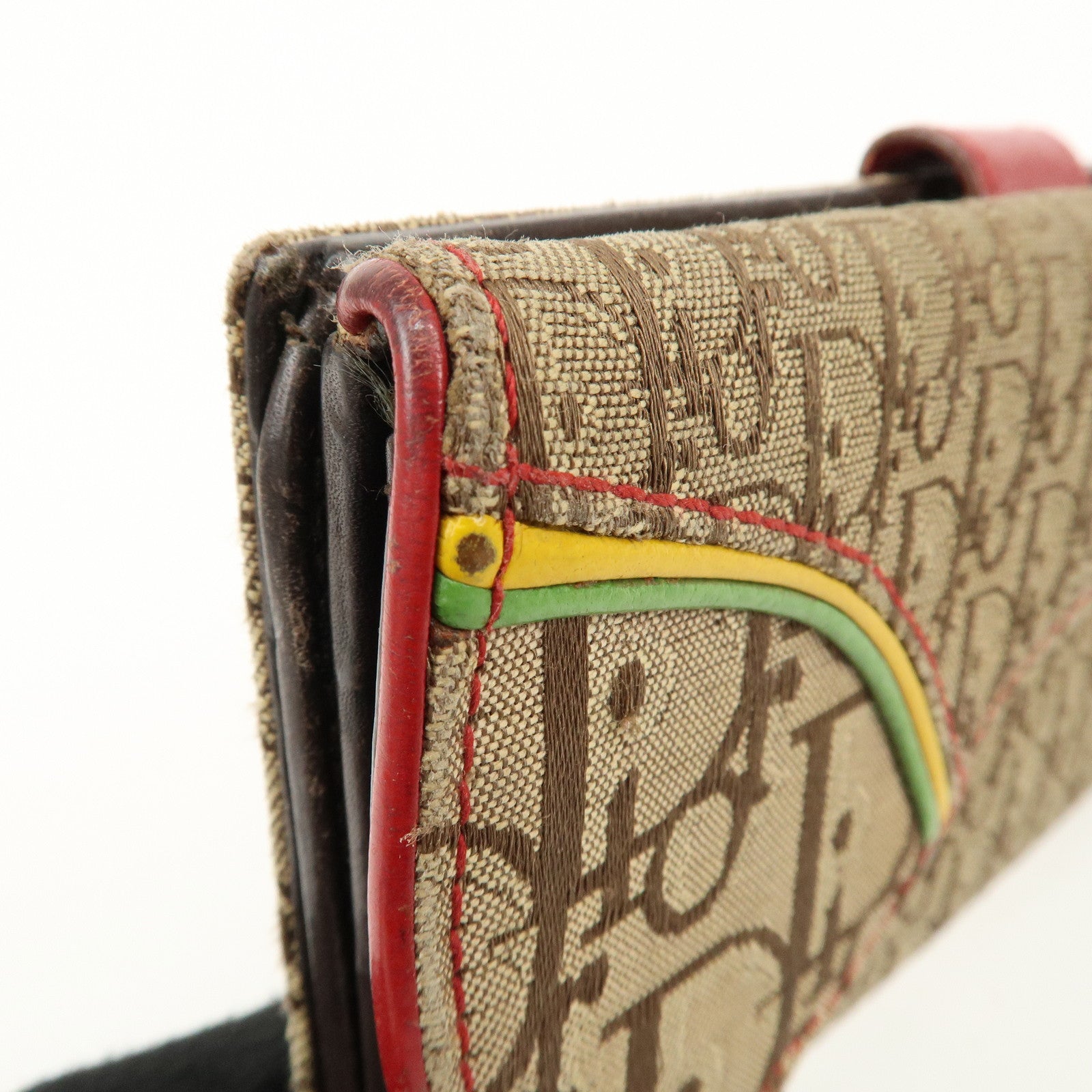 Christian Dior Rasta Trotter Canvas Leather Saddle Long Wallet