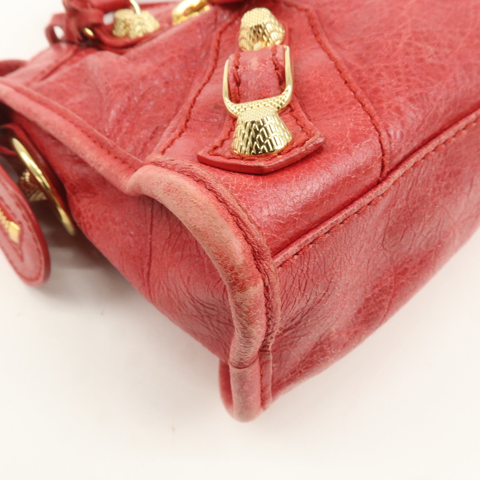 BALENCIAGA Giant Mini City Leather 2Way Shoulder Bag Red 309544