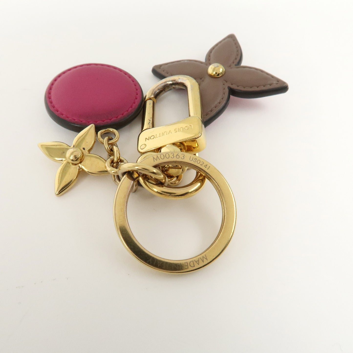 Louis Vuitton Porte Cles Preppy Flower Key Charm Pink Gold M00363