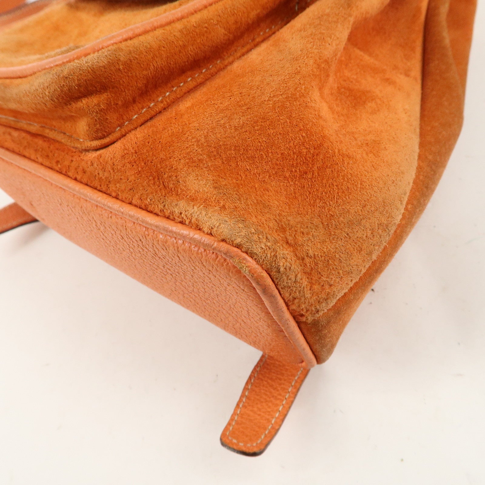 GUCCI Bamboo Suede Ruck Sack Back Pack Orange 003.3444.0030