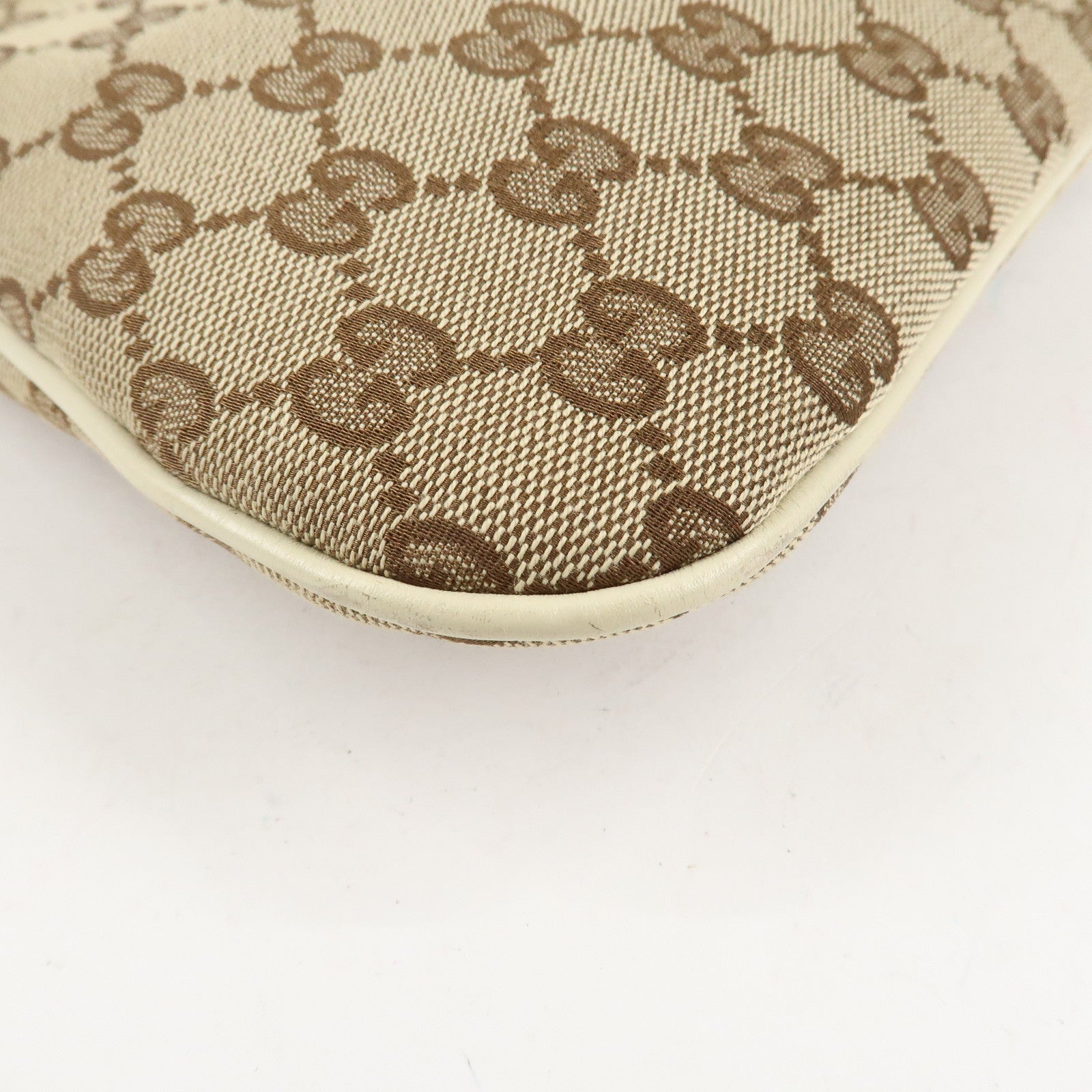 GUCCI New Britt GG Canvas Leather Shoulder Bag Beige Ivory 169947