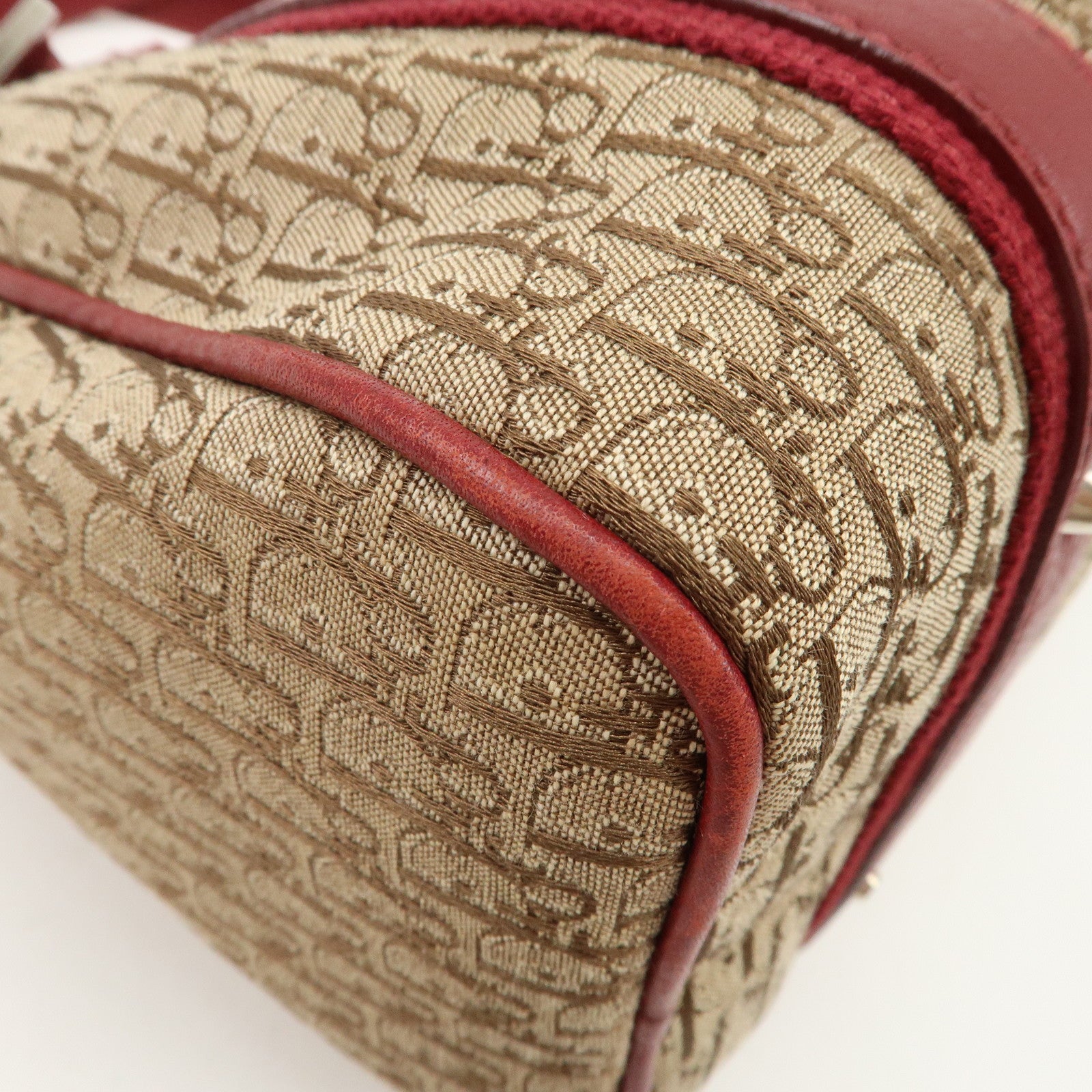 Christian Dior Street Chic Trotter Canvas  Leather Boston Bag Used
