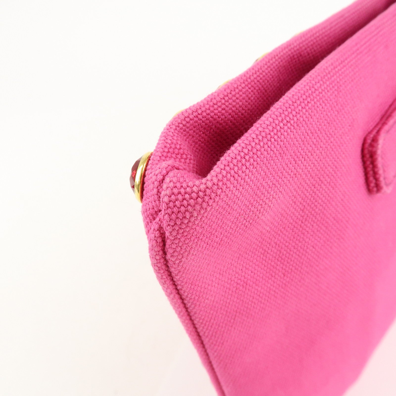 PRADA Canvas Bijoux Studded Clutch Bag Pink BP521O