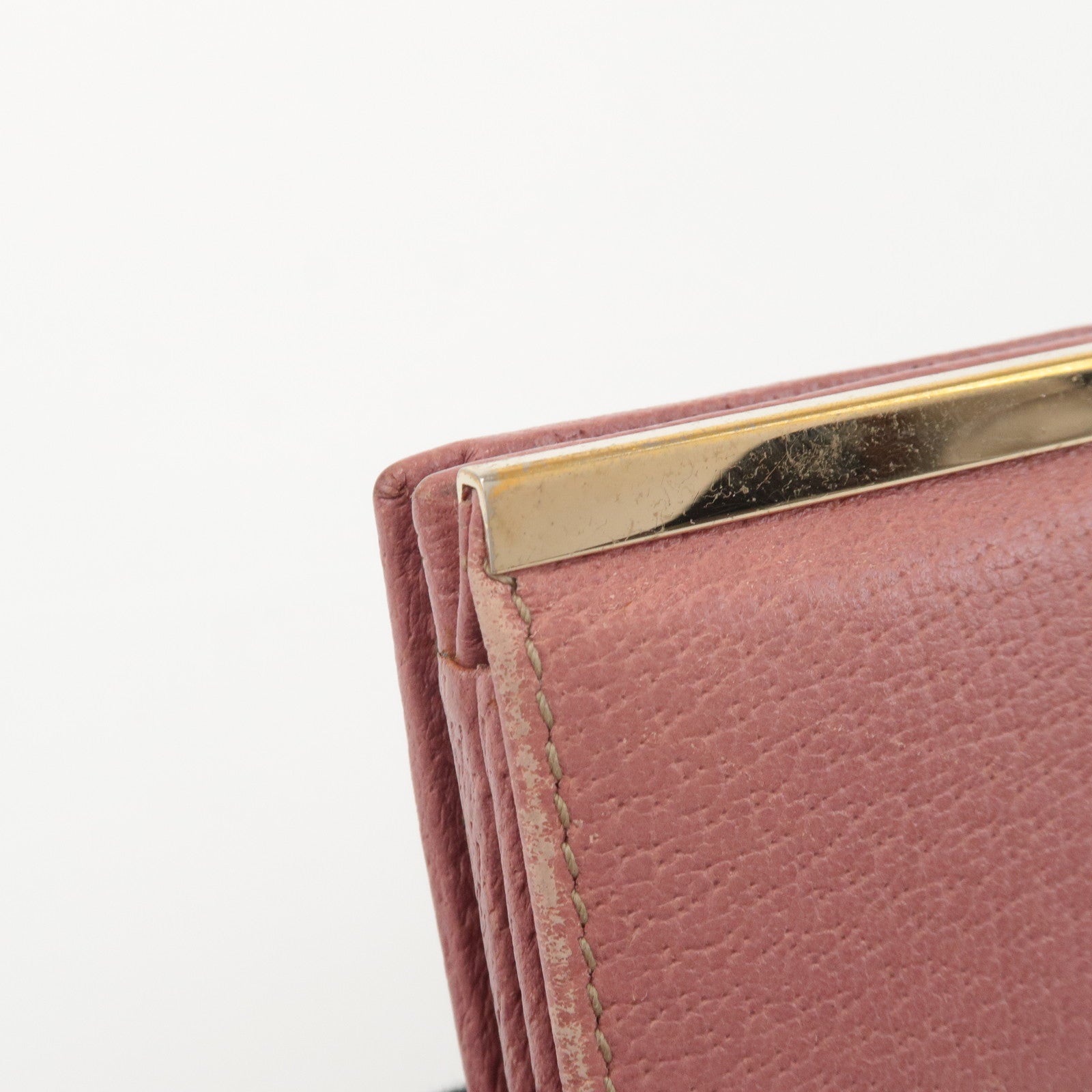 GUCCI Leather Bi-fold Long Wallet Pink 170370