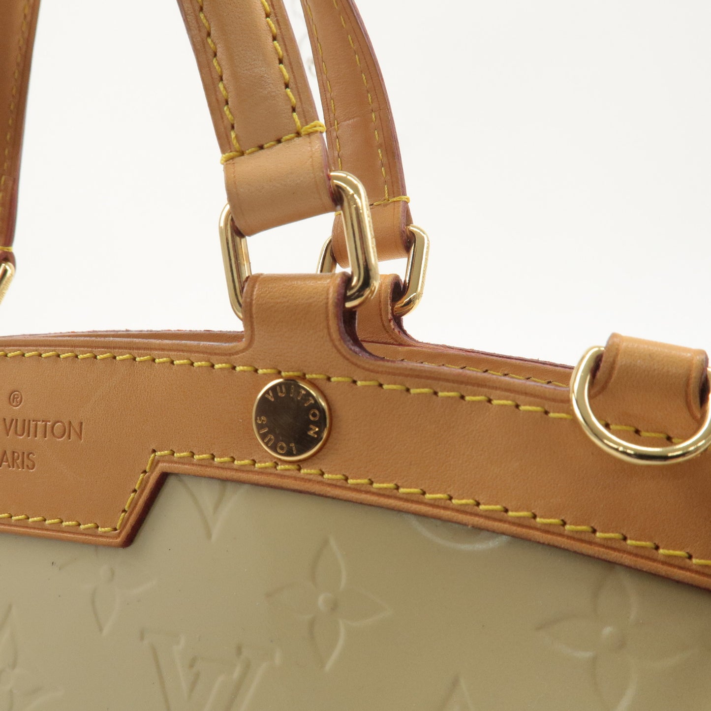 Louis Vuitton Vernis Brea MM 2Way Hand Bag Blanc Corail M91456
