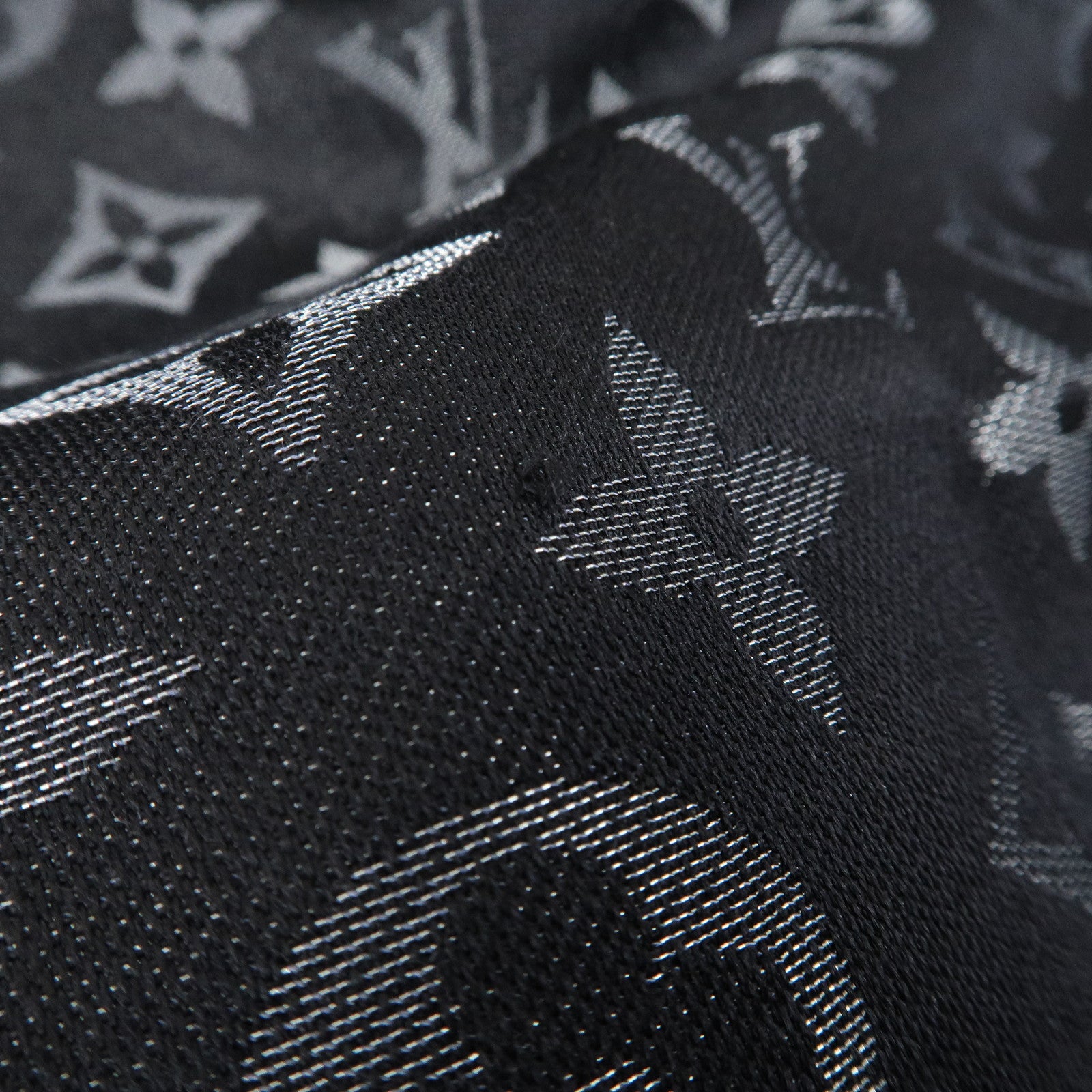 Louis Vuitton Shawl Monogram Shine Stole Scarf Noir Black 401910 Used