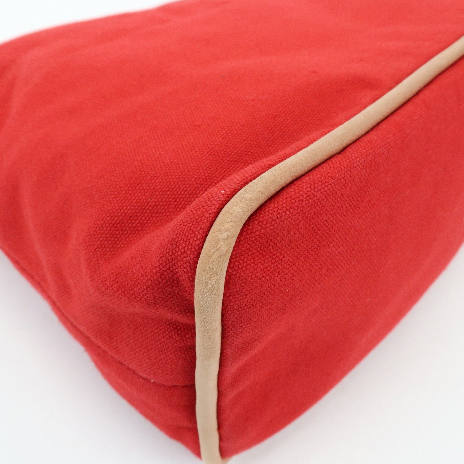 HERMES Cotton Canvas Bolide Pouch GM Cosmetic Pouch Red