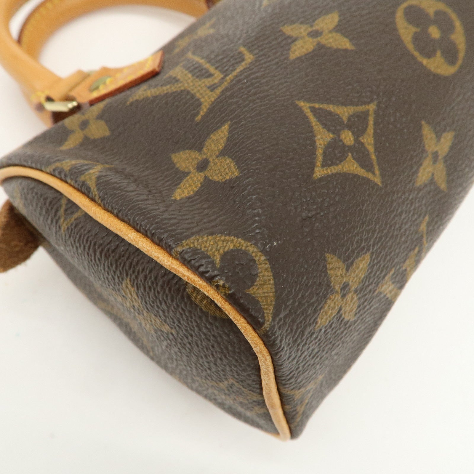 Louis Vuitton Monogram Mini Speedy Hand Bag Boston Bag Brown M41534